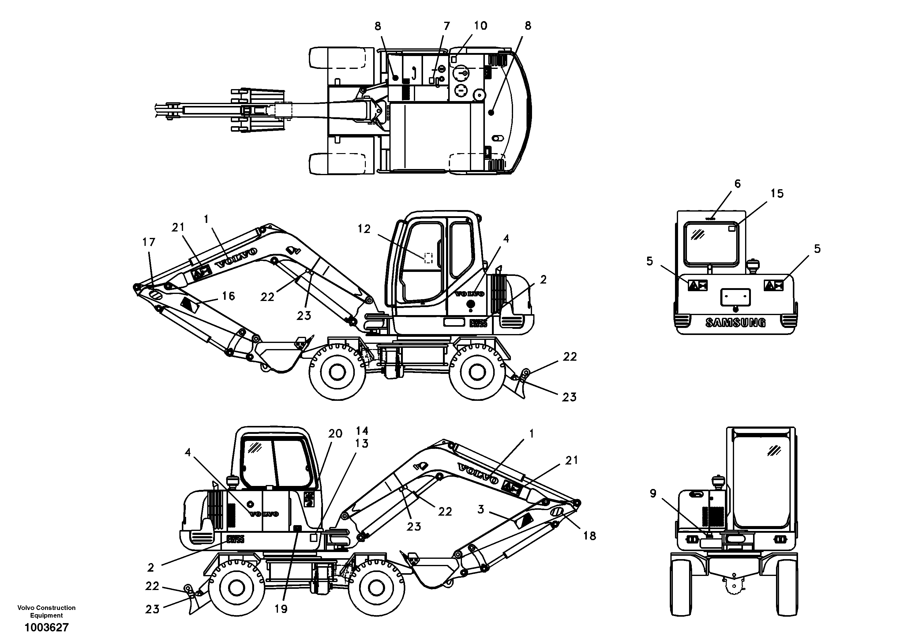 Decal, outer location — volvo parts diagram