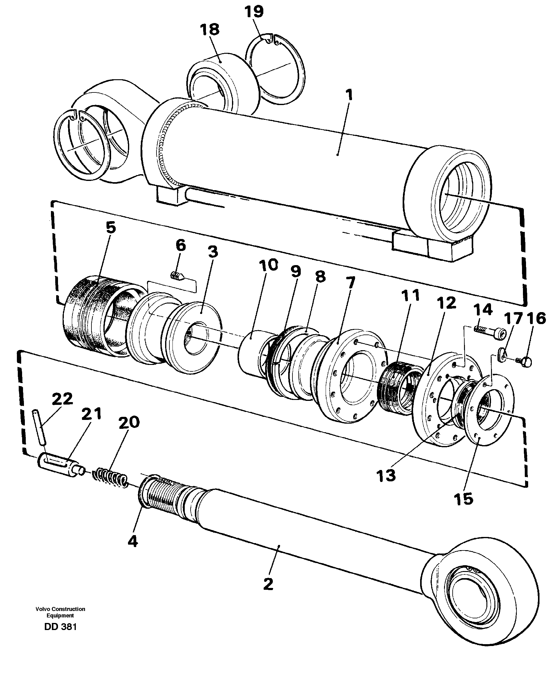 Hydraulic cylinder — volvo parts diagram