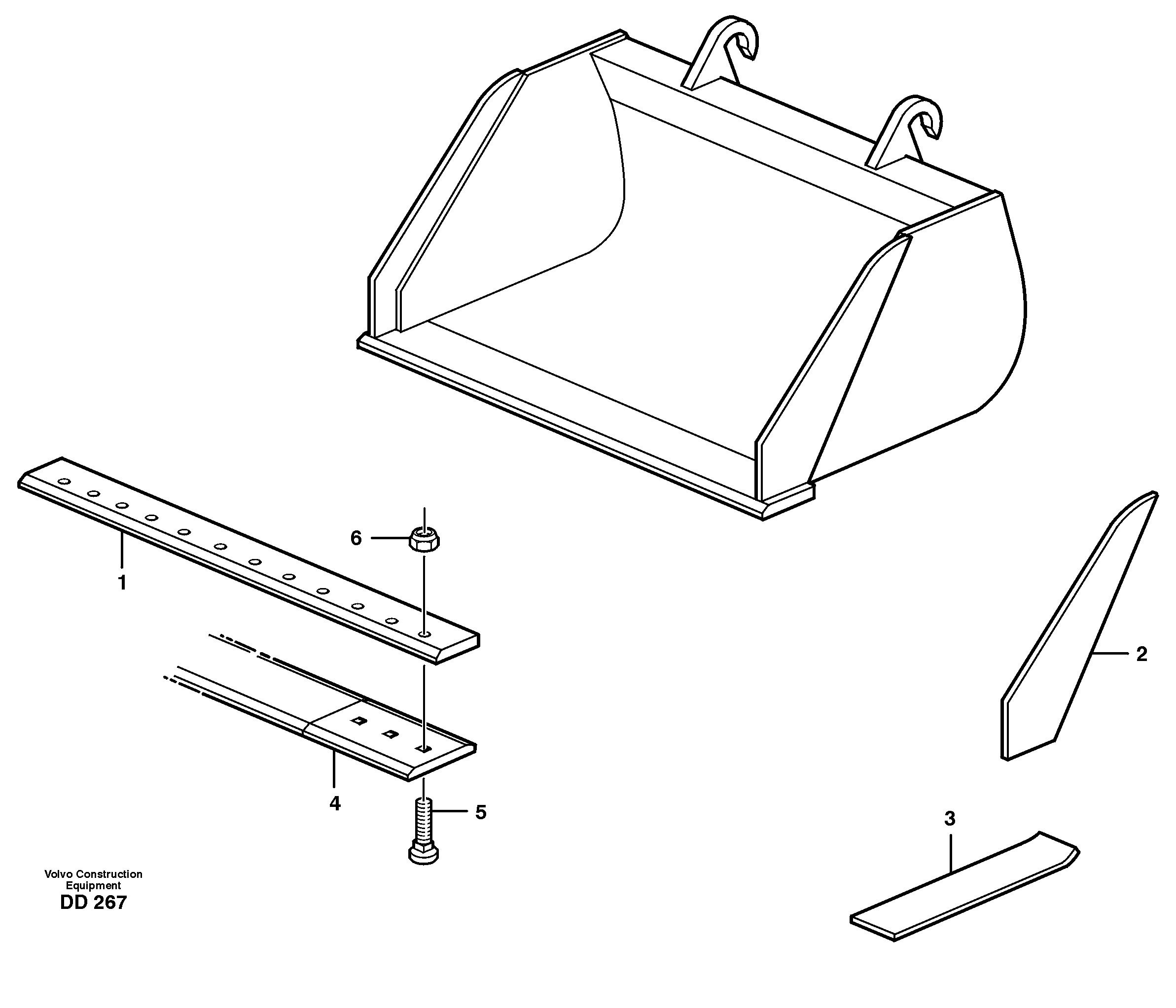 Planing bucket L30, L50, L50B, L50C, L70, L70B, L70C, EL70 — volvo parts diagram