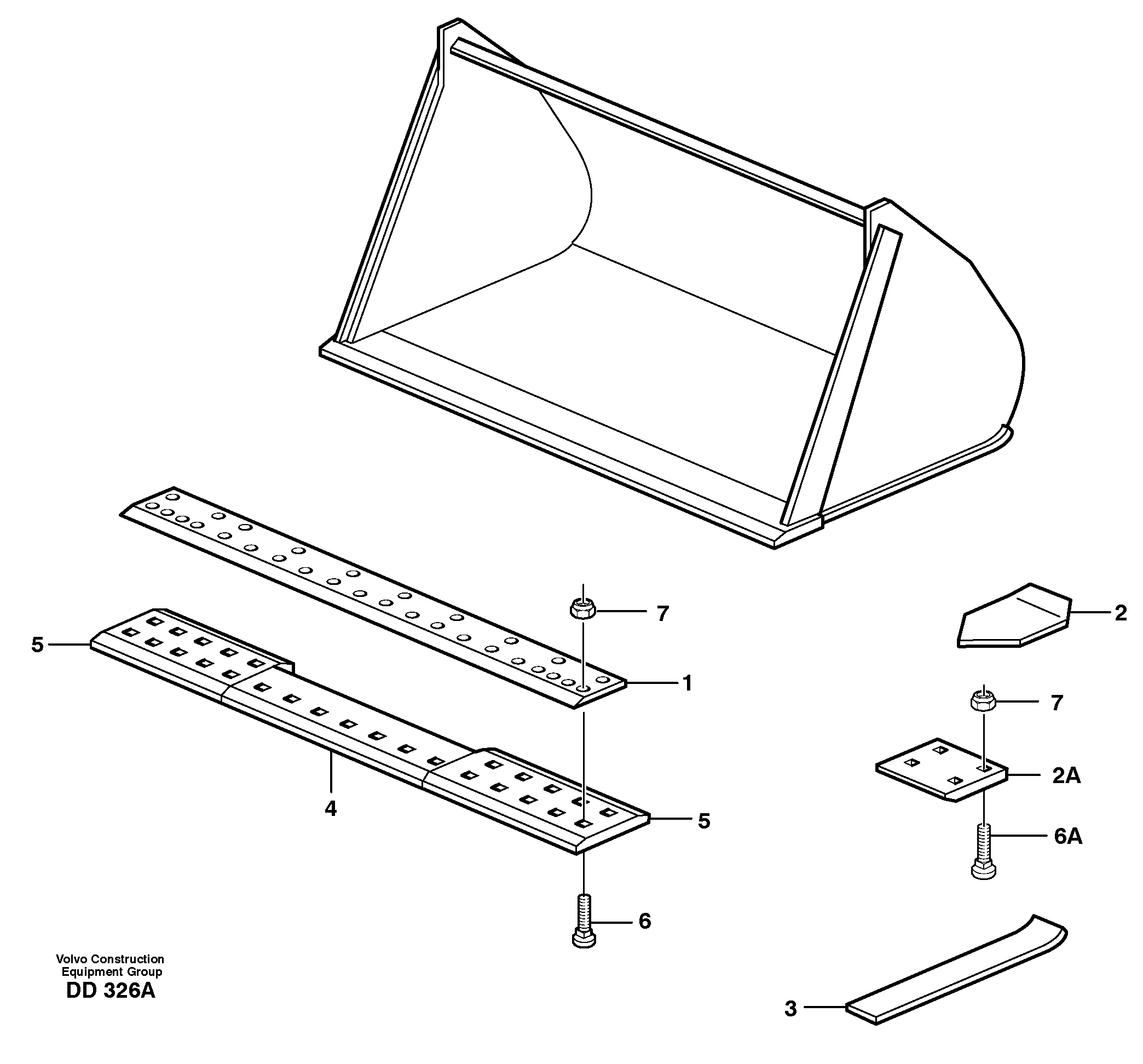 Light materials bucket L120C, L120D, L120E — volvo parts diagram
