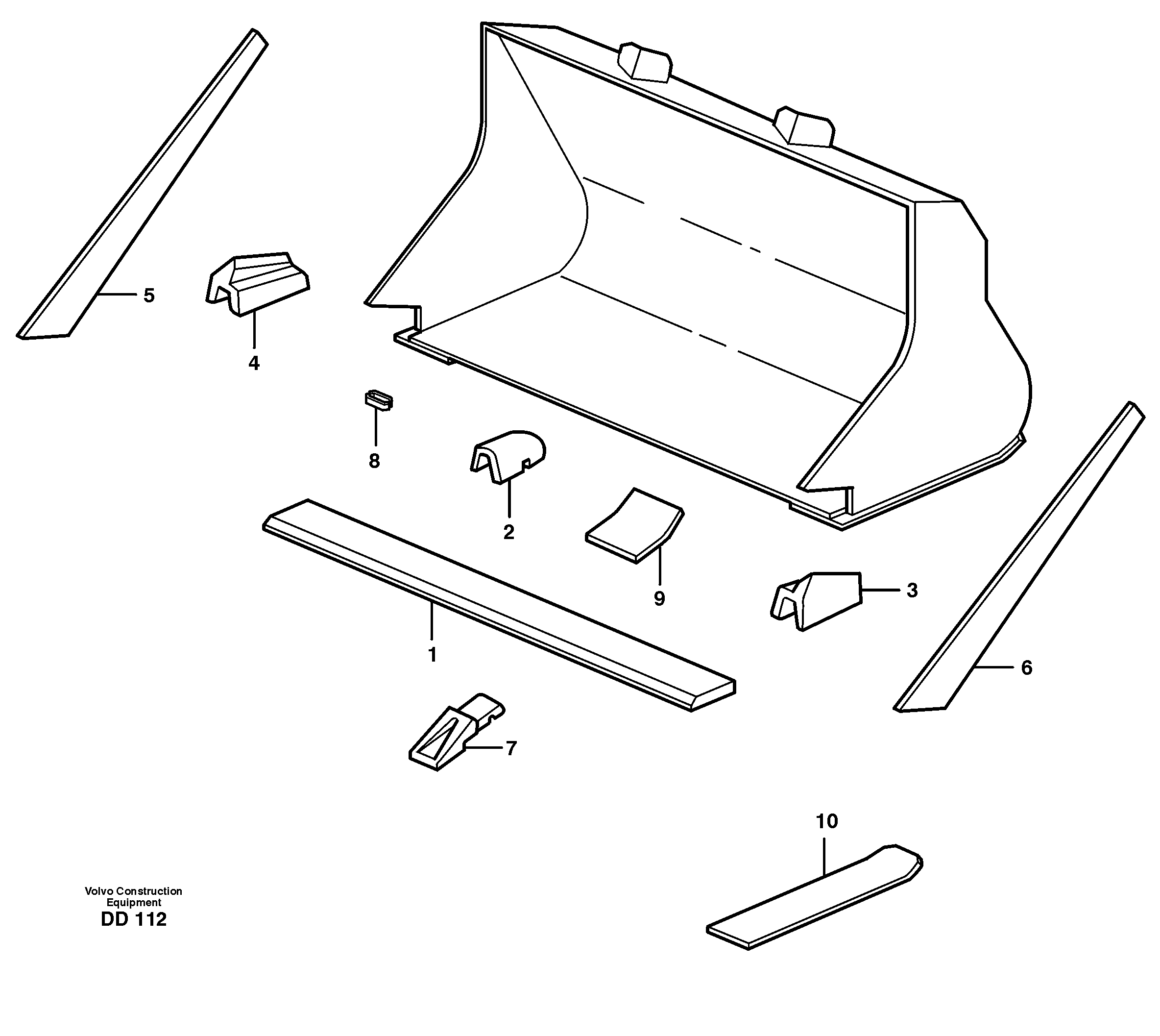 Bucket, straight with teeth L50 CASSETTE — volvo parts diagram