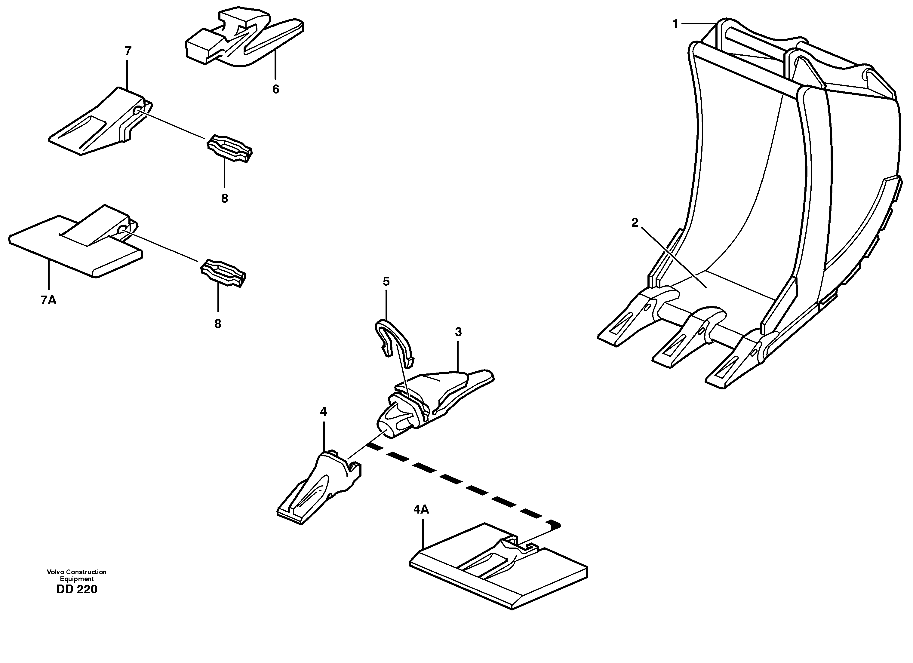 Cable bucket EL70, EL70C — volvo parts diagram