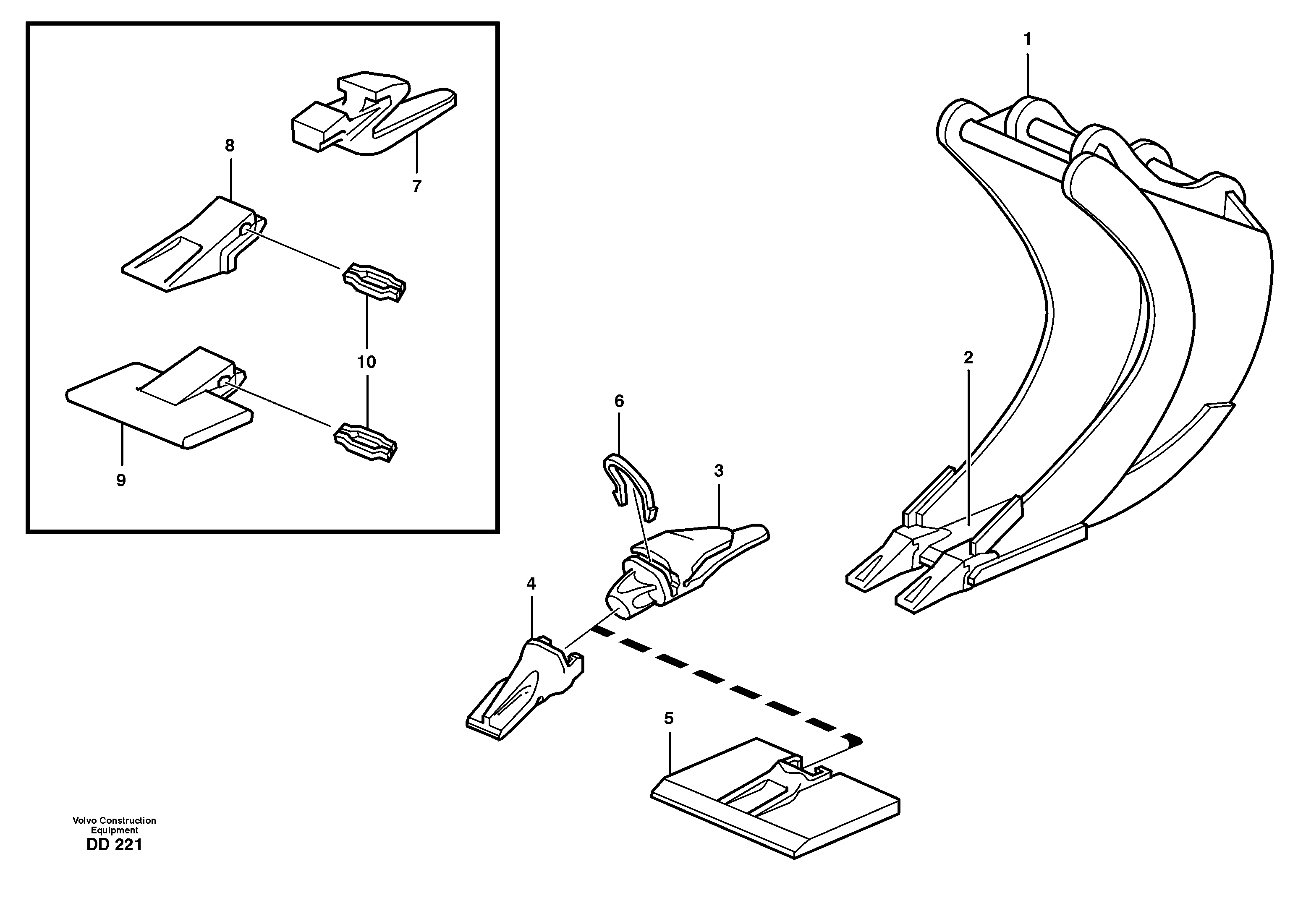 Cable bucket EL70, EL70C — volvo parts diagram