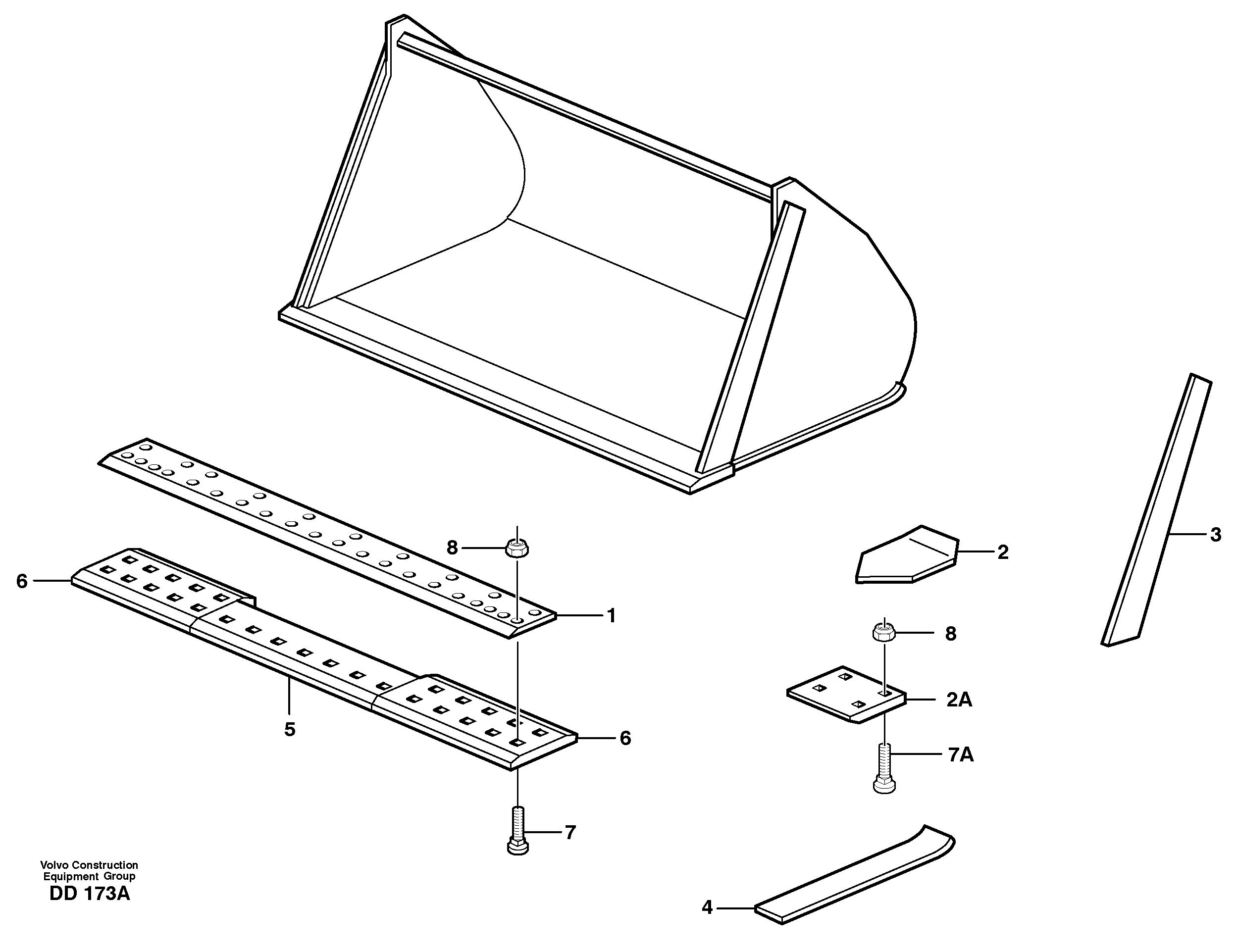 Light materials bucket EL70, EL70C — volvo parts diagram