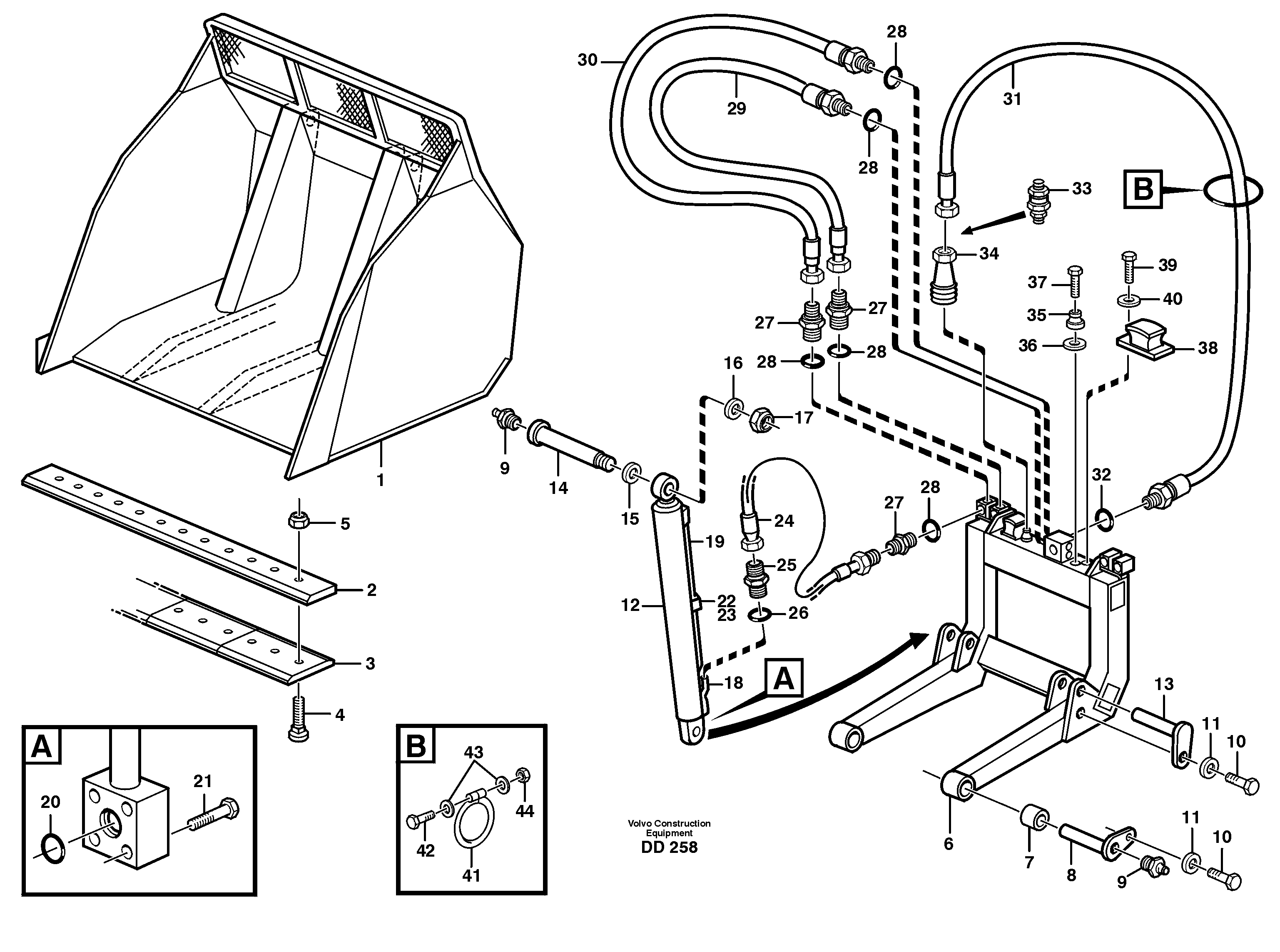 High-tipping bucket L120, L120B — volvo parts diagram