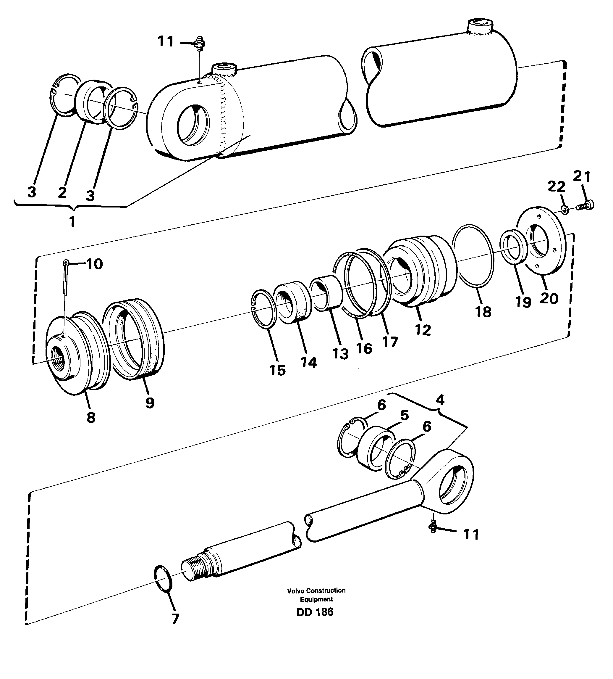 Hydraulic cylinder — volvo parts diagram