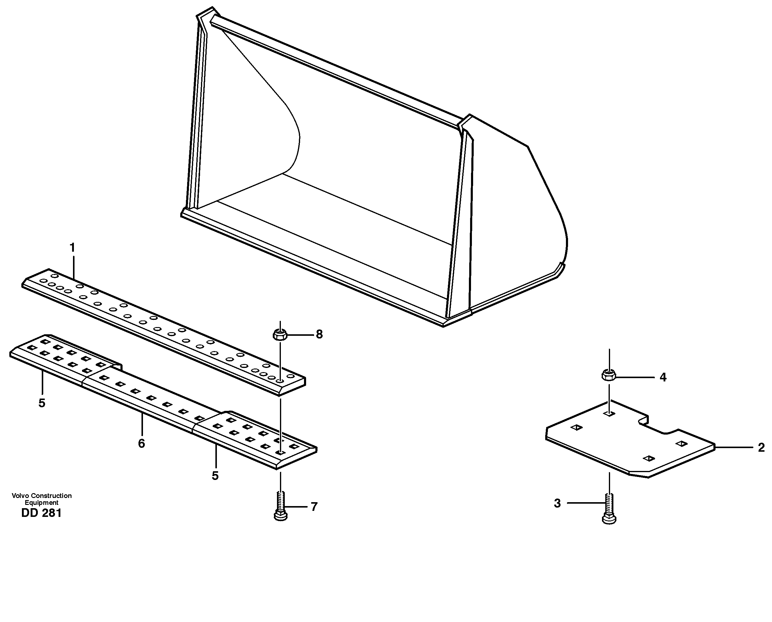 Light materials bucket L220D, L220E — volvo parts diagram