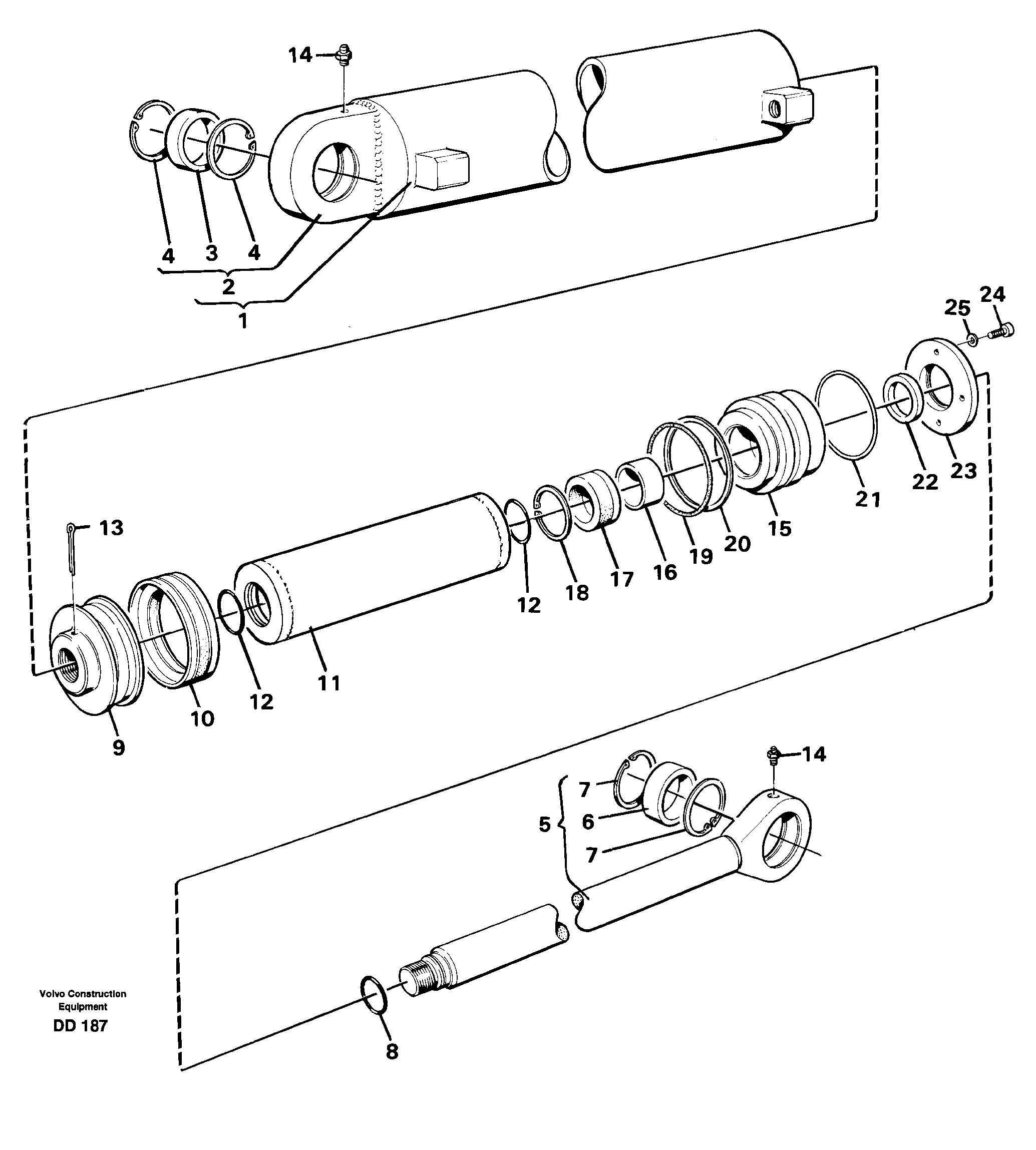 Hydraulic cylinder — volvo parts diagram