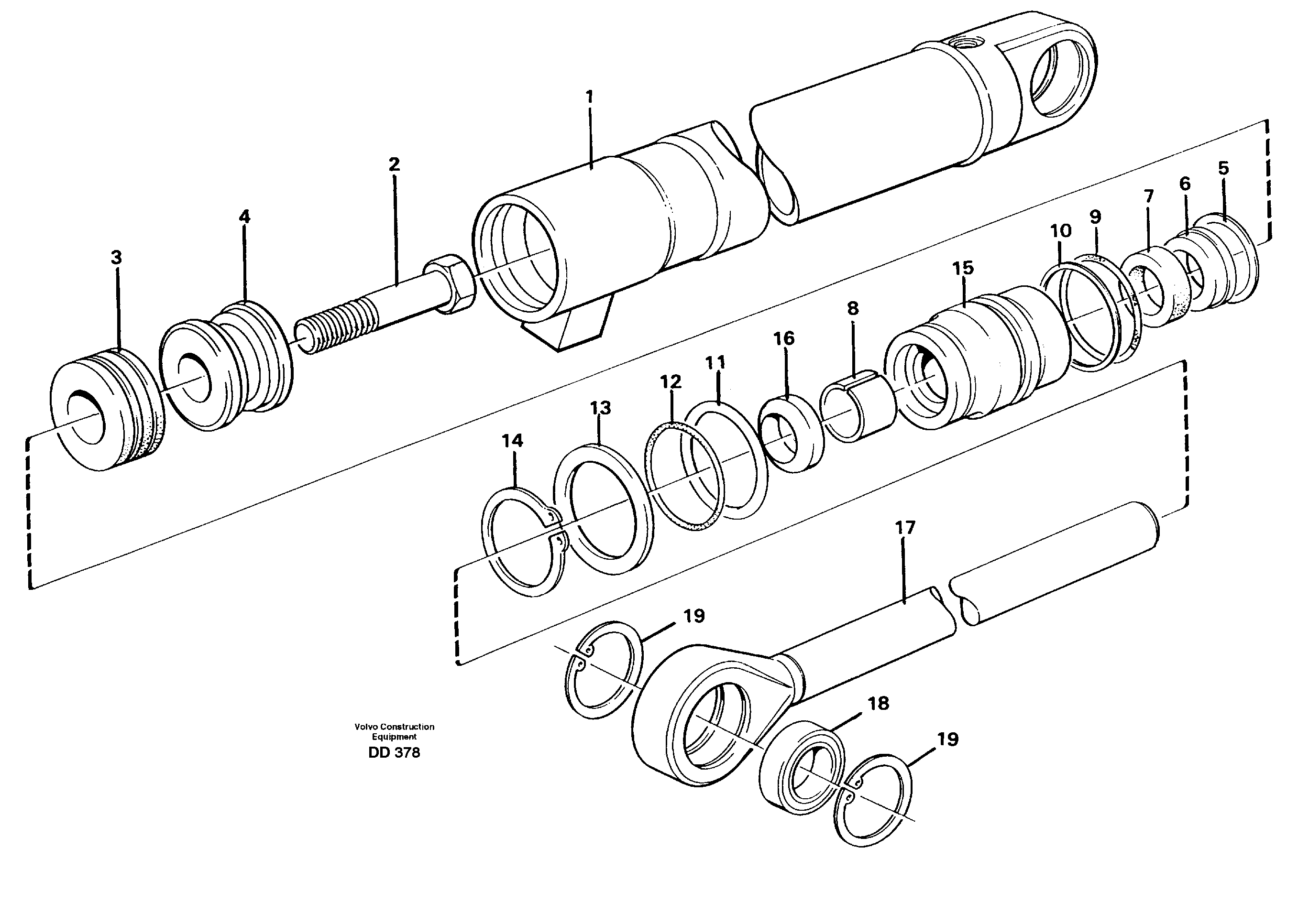 Hydraulic cylinder — volvo parts diagram
