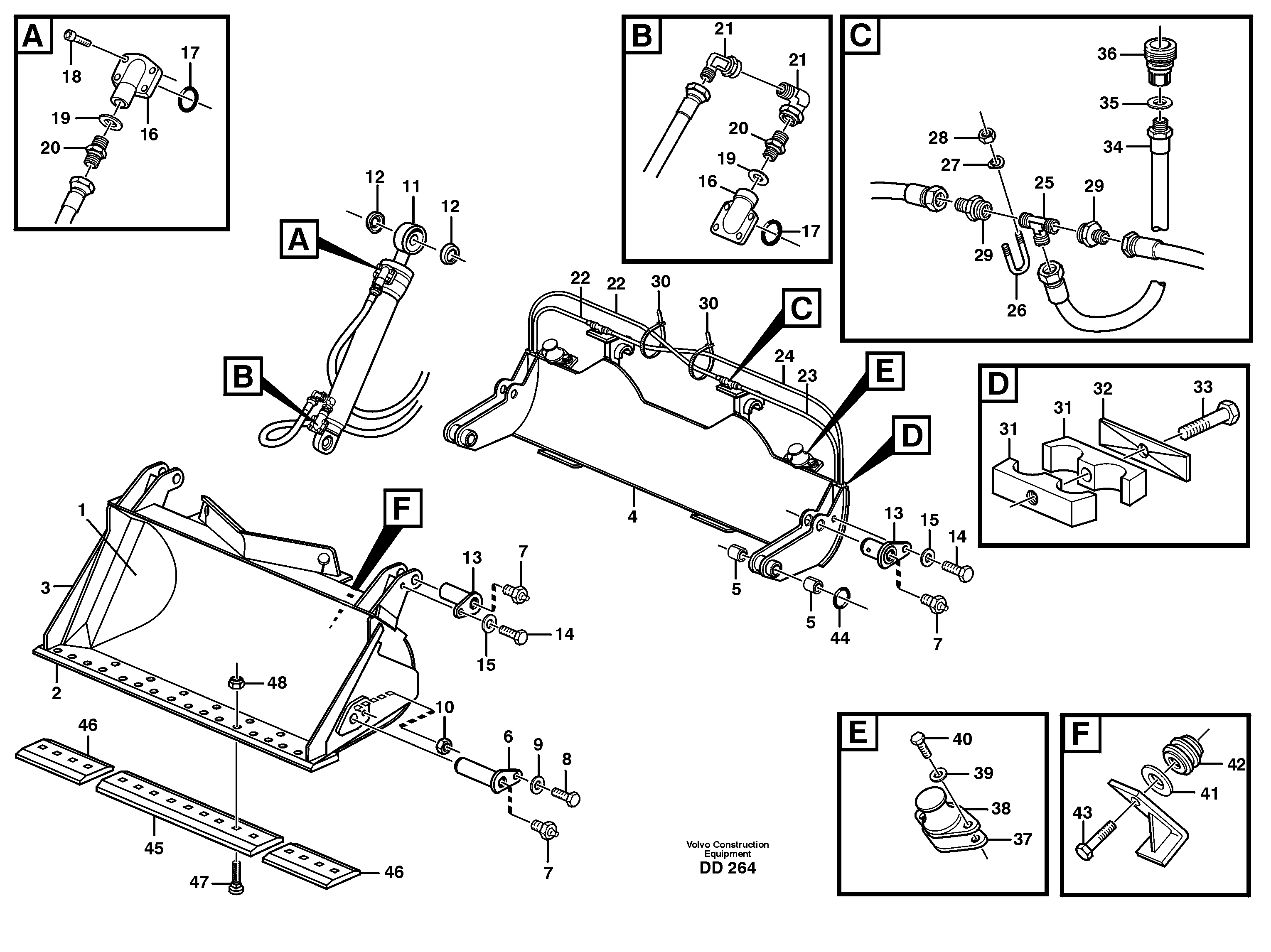 High-tipping bucket L180, L180C — volvo parts diagram