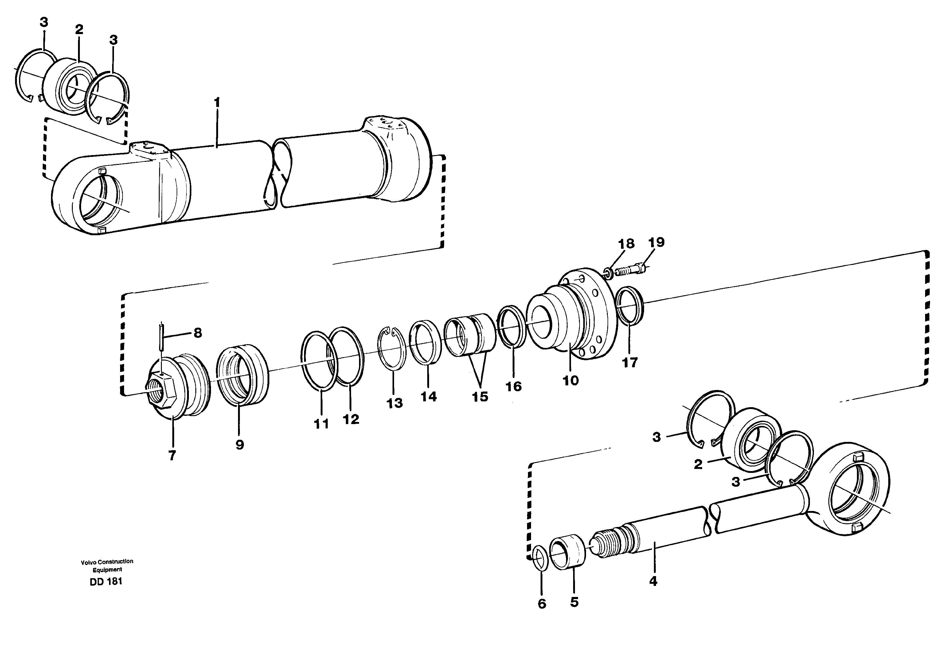 Hydraulic cylinder — volvo parts diagram