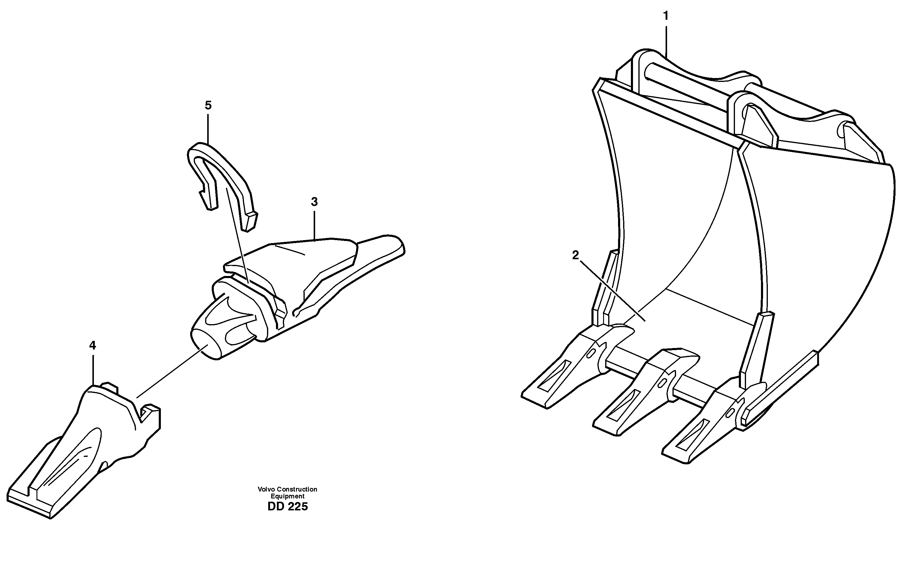Posthole bucket EL70, EL70C — volvo parts diagram