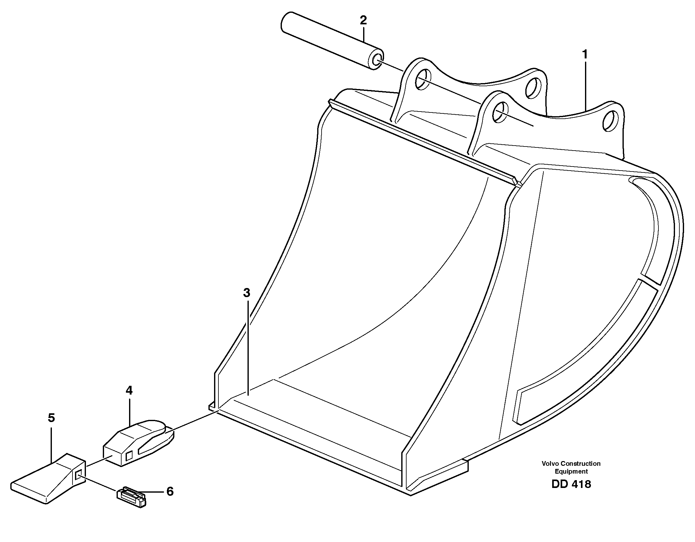 Buckets for Quickfit, S6 Combi Parts 14346607, 14346608, 14346609, 14346610,
					14346611 — volvo parts diagram