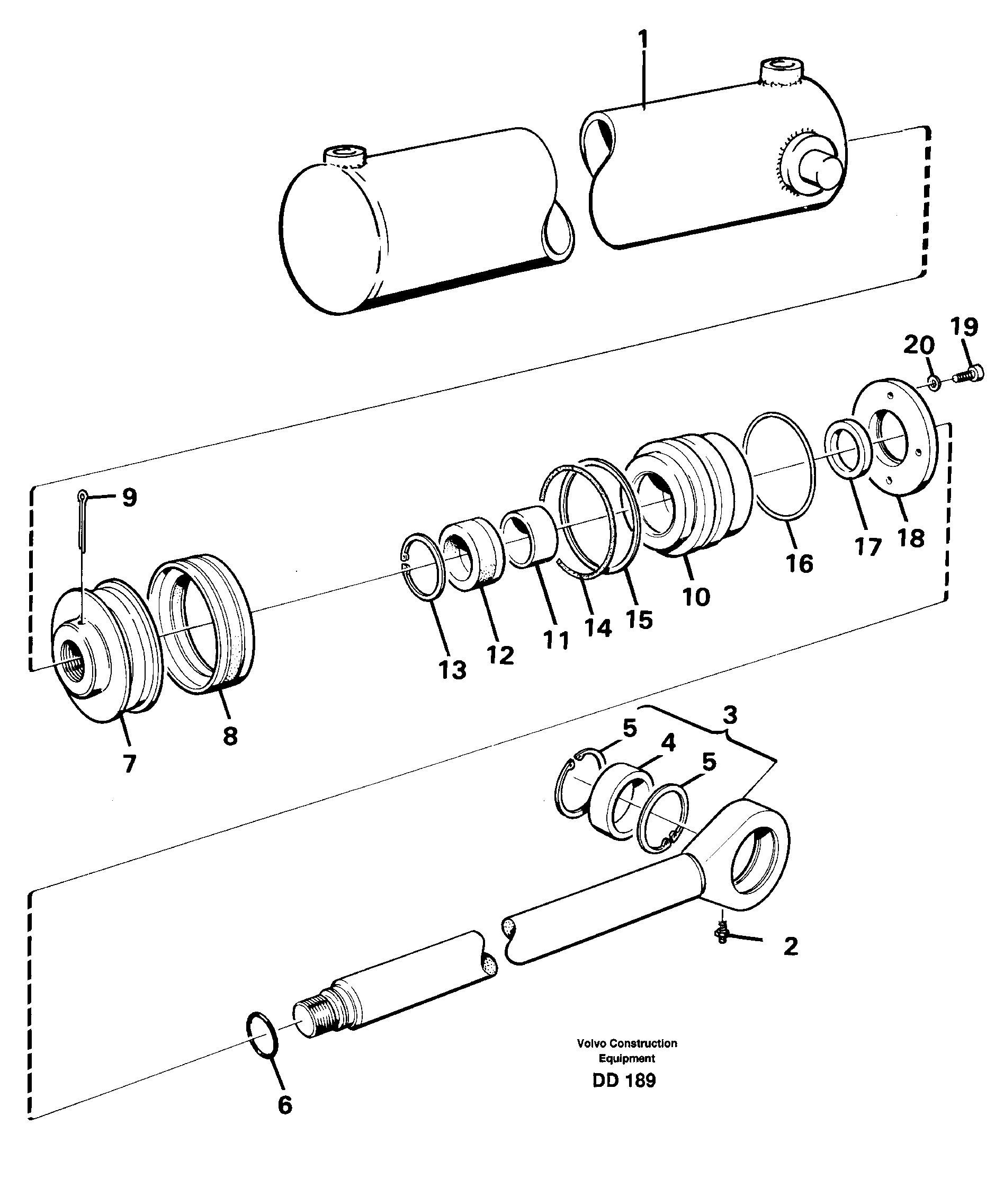 Hydraulic cylinder — volvo parts diagram