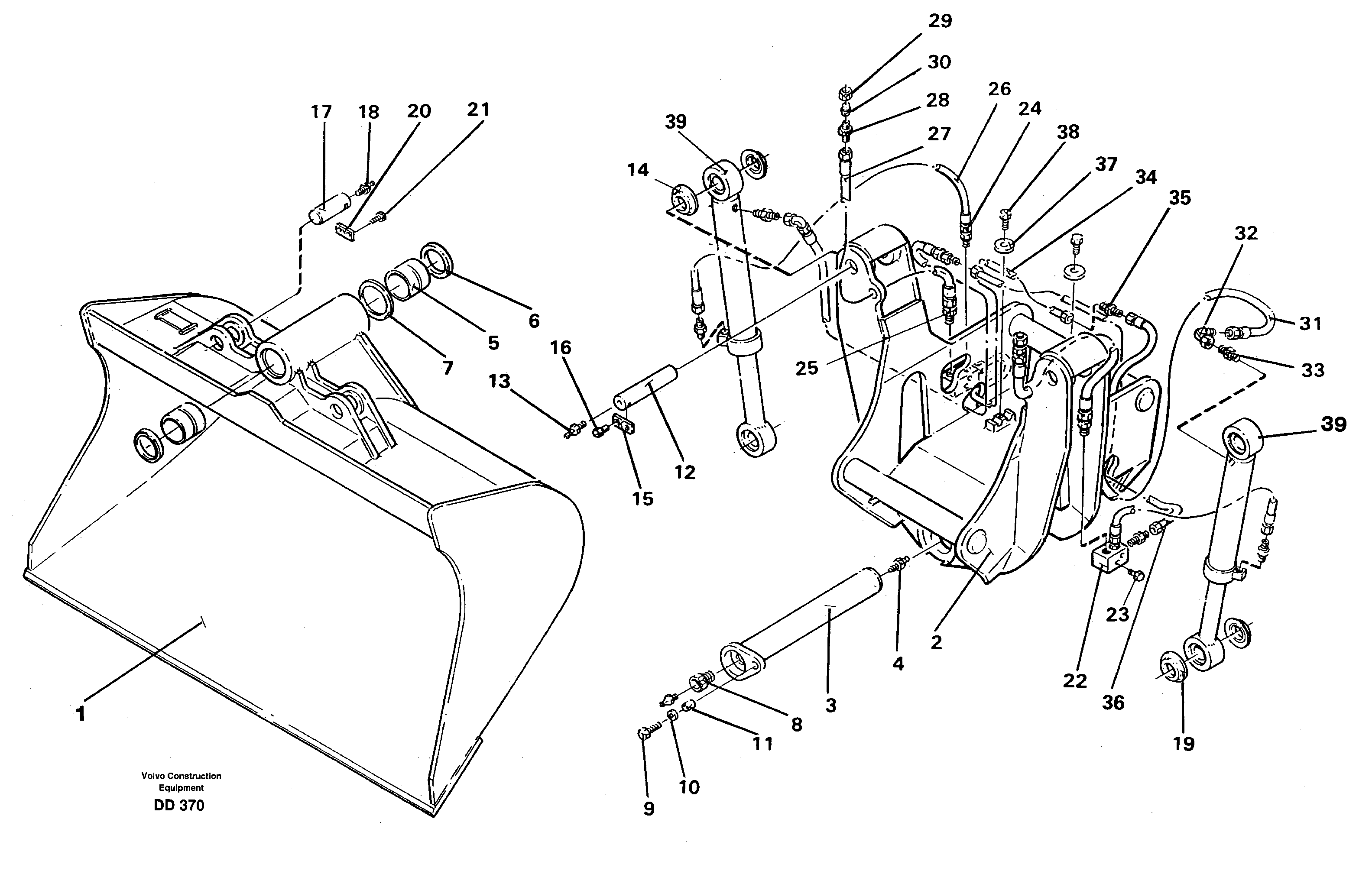 Articulated slope bucket 14265052 — volvo parts diagram