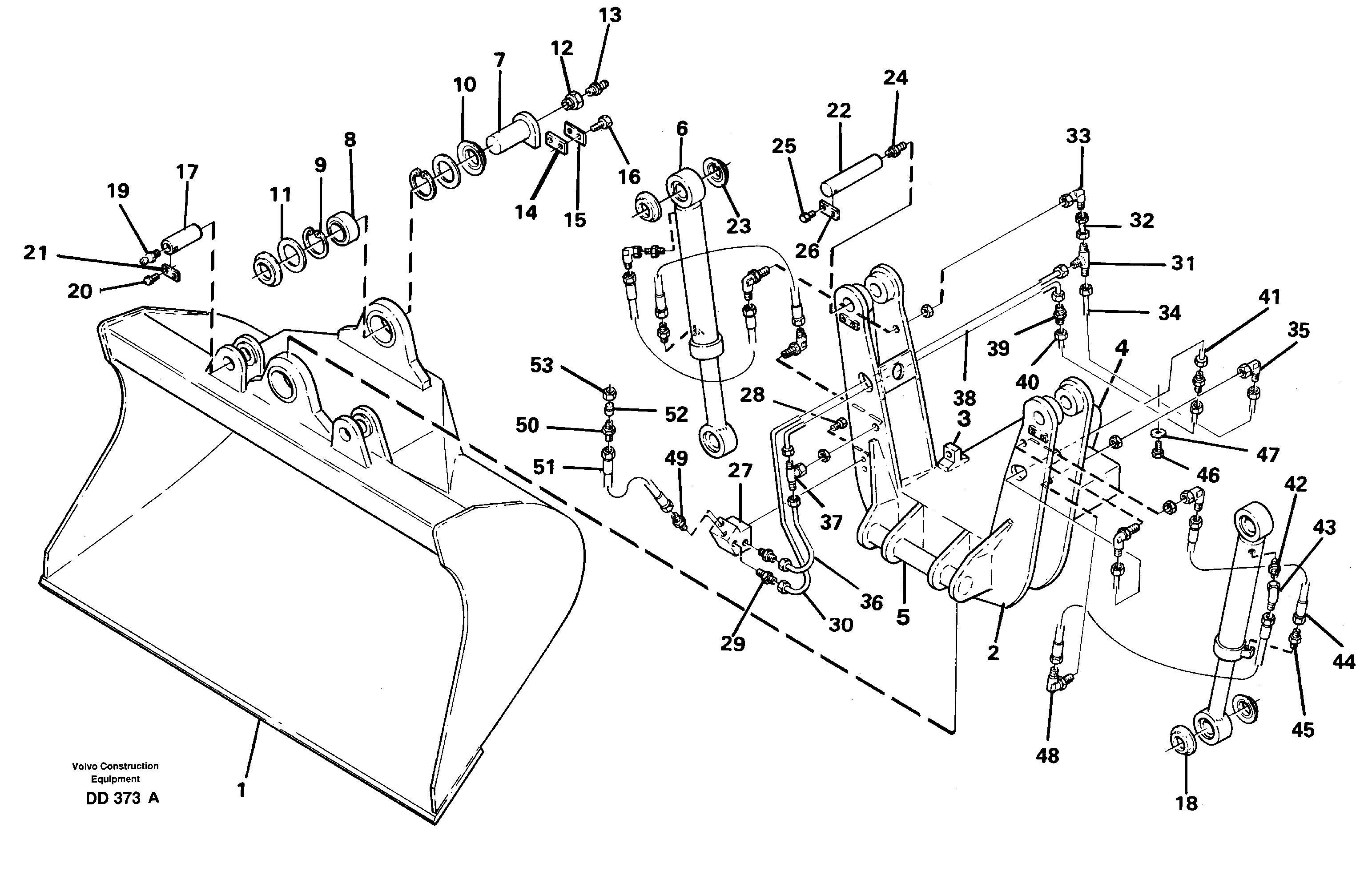 Articulated slope bucket 14247448, 14248699 — volvo parts diagram