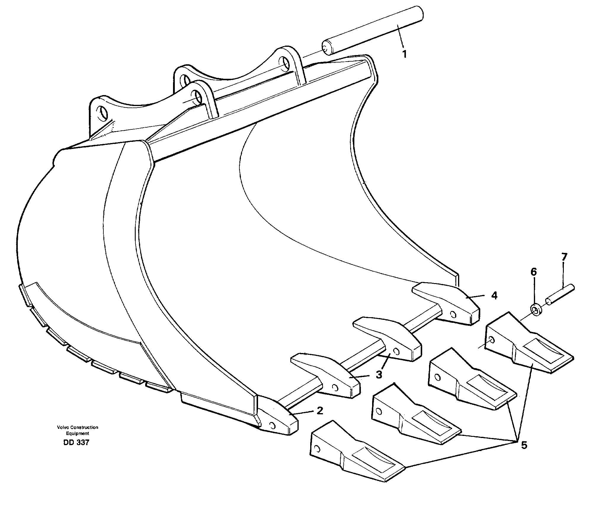 Buckets for quickfit, S6 14257786, 14257809, 14362365 — volvo parts diagram