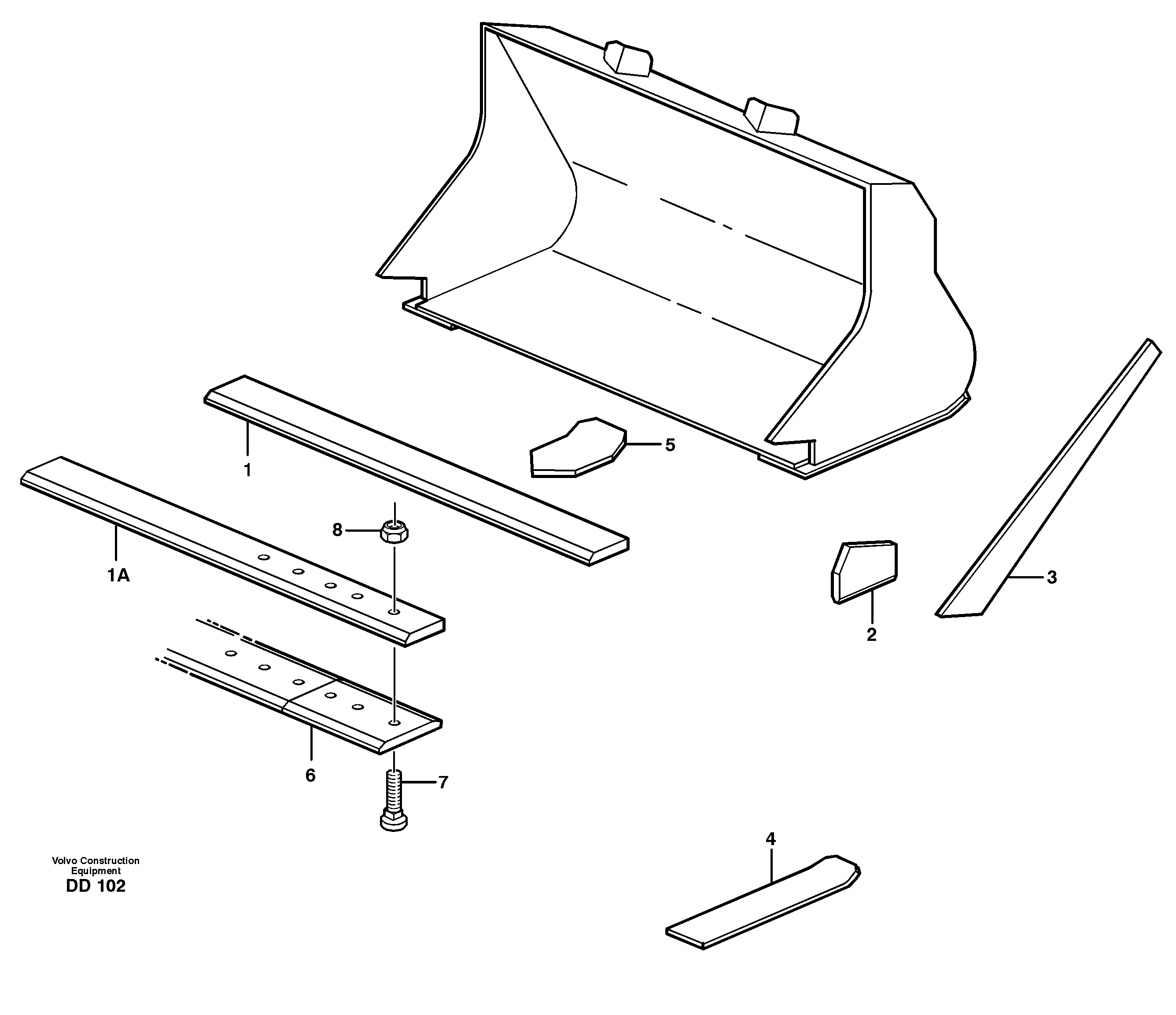 Bucket, straight lip without teeth L50 — volvo parts diagram