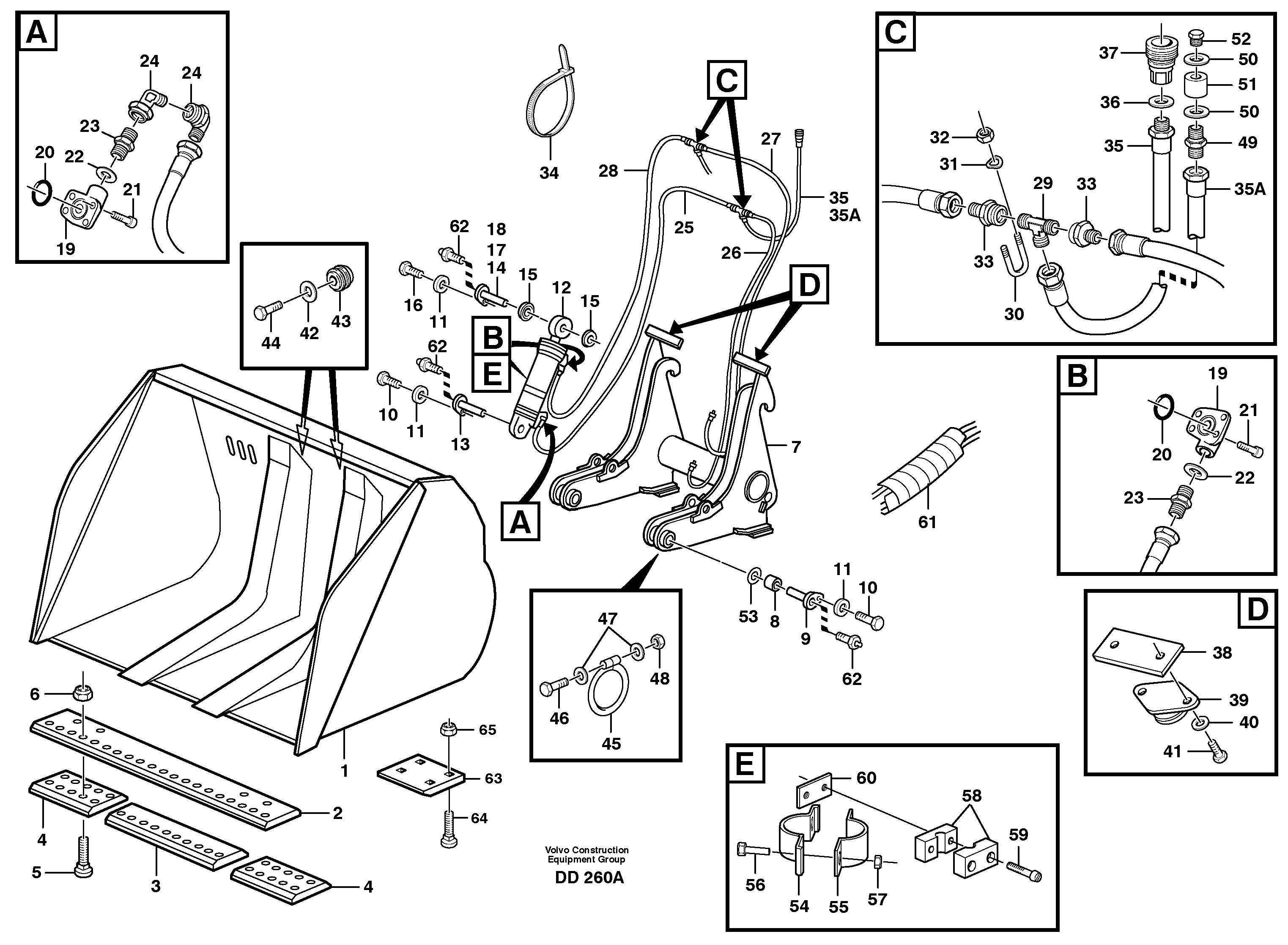 High-tipping bucket L120C, L120D, L120E — volvo parts diagram