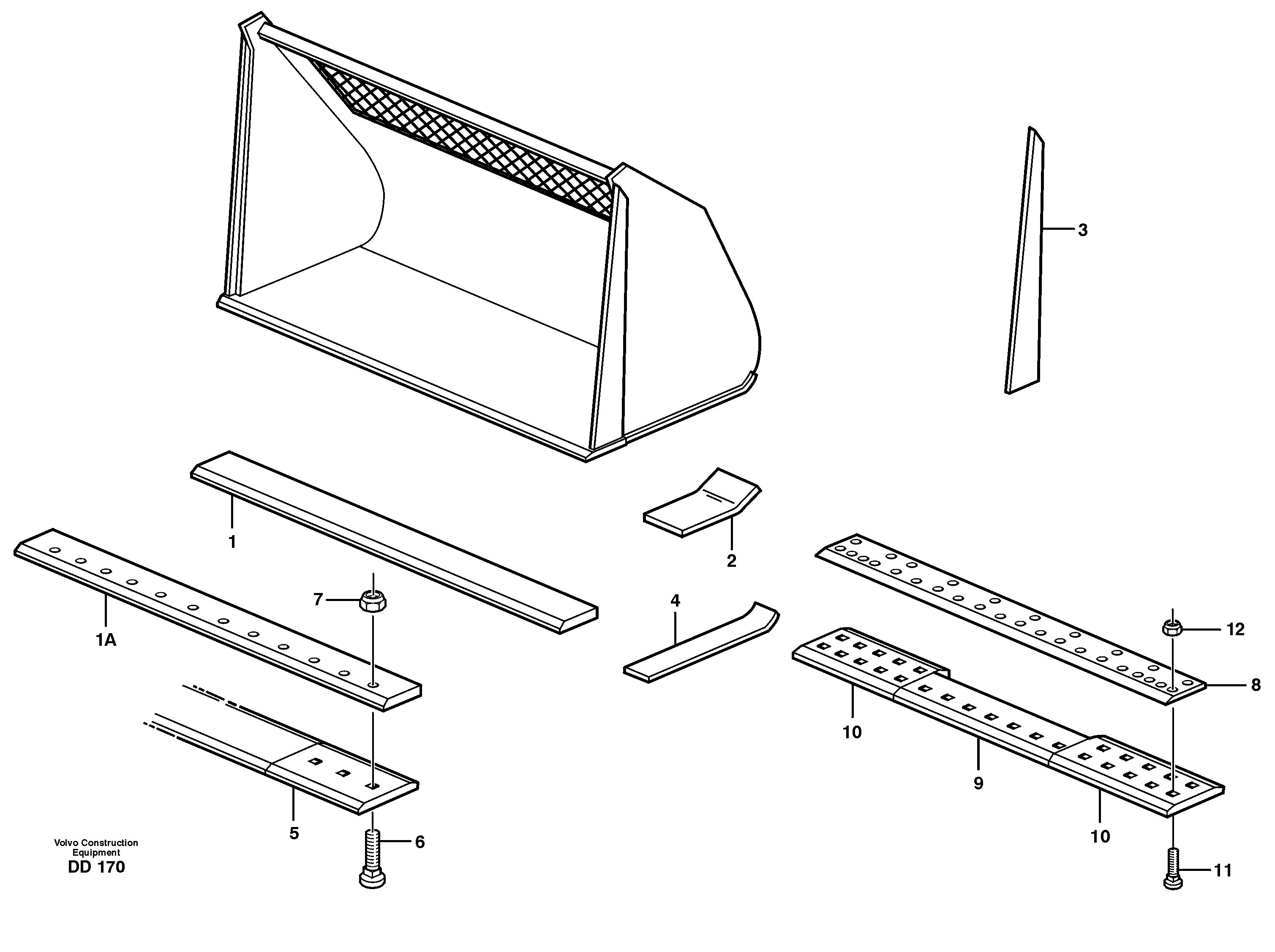 Light materials bucket L160 — volvo parts diagram
