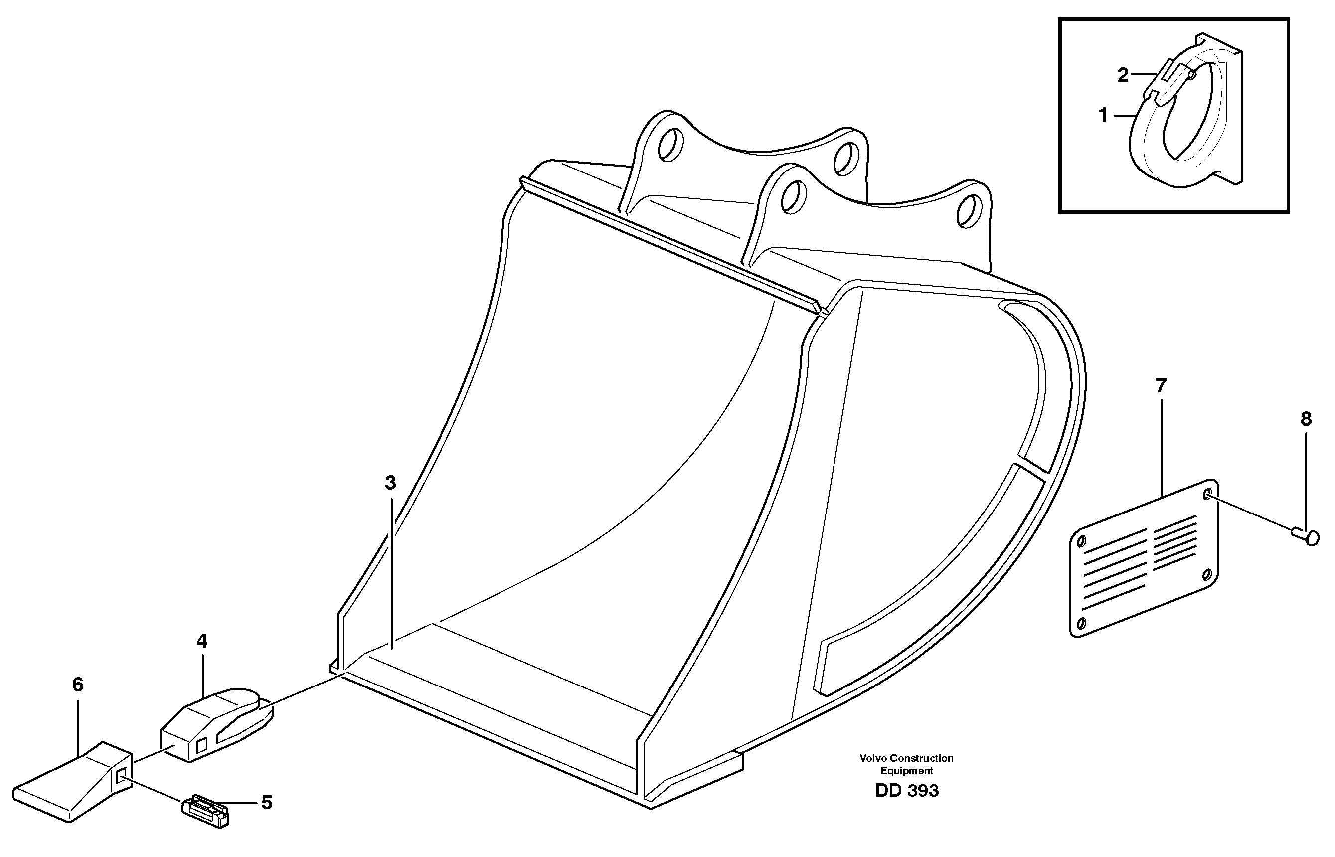 Buckets, direct fitting,combi Parts 14342922, 14342924, 14342926, 14342997 — volvo parts diagram