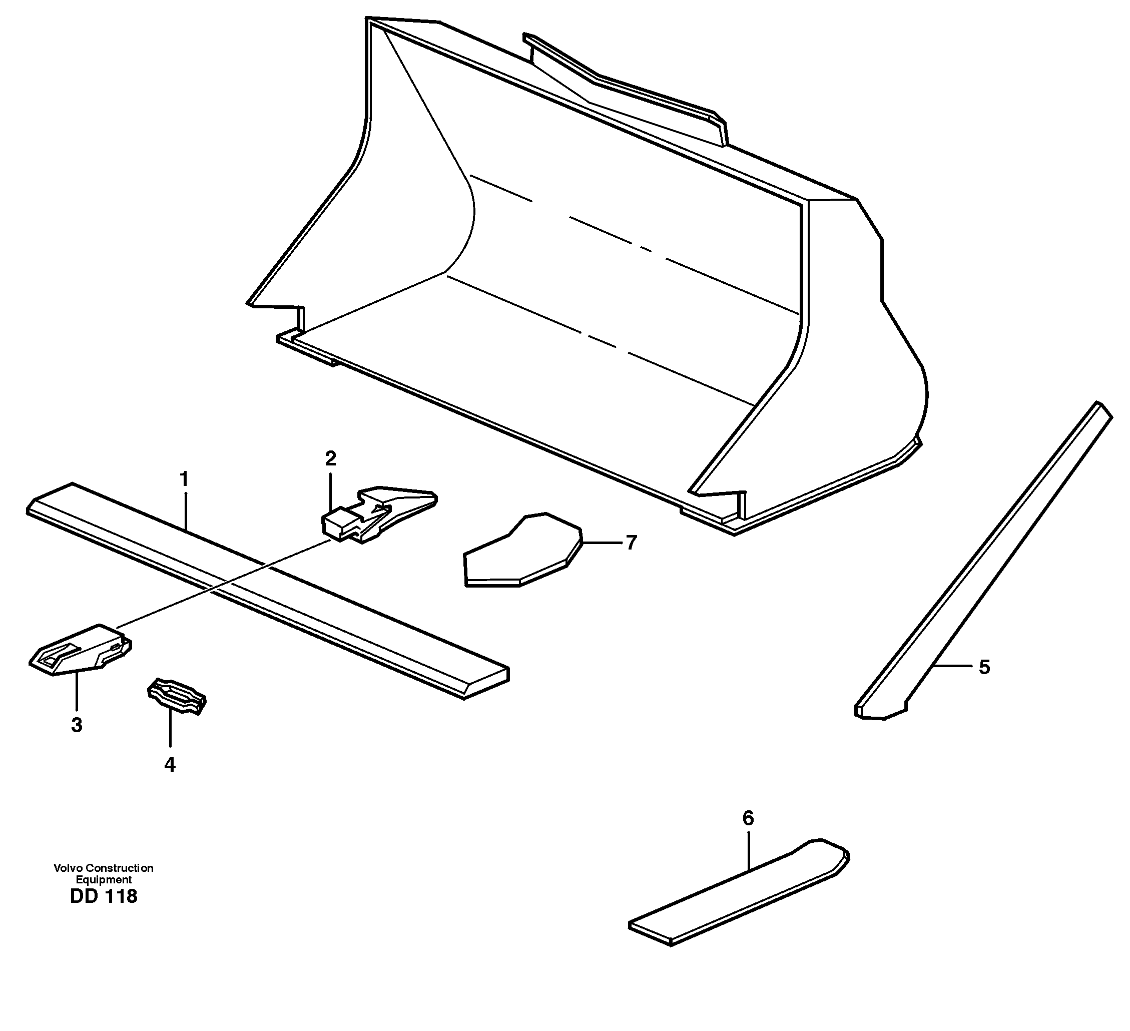 Bucket, straight with teeth L70B, L70C — volvo parts diagram