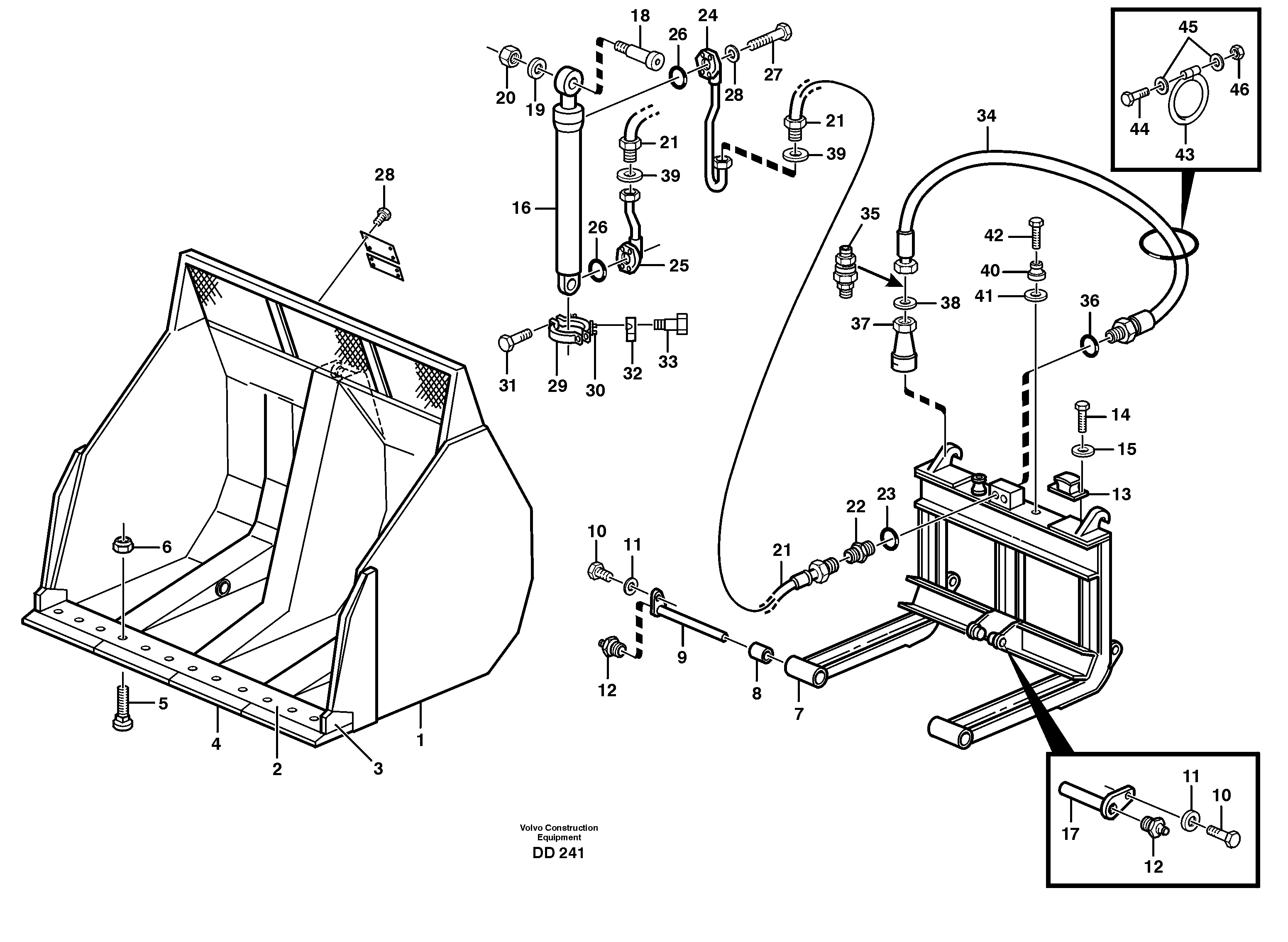 High-tipping chip bucket L50 — volvo parts diagram