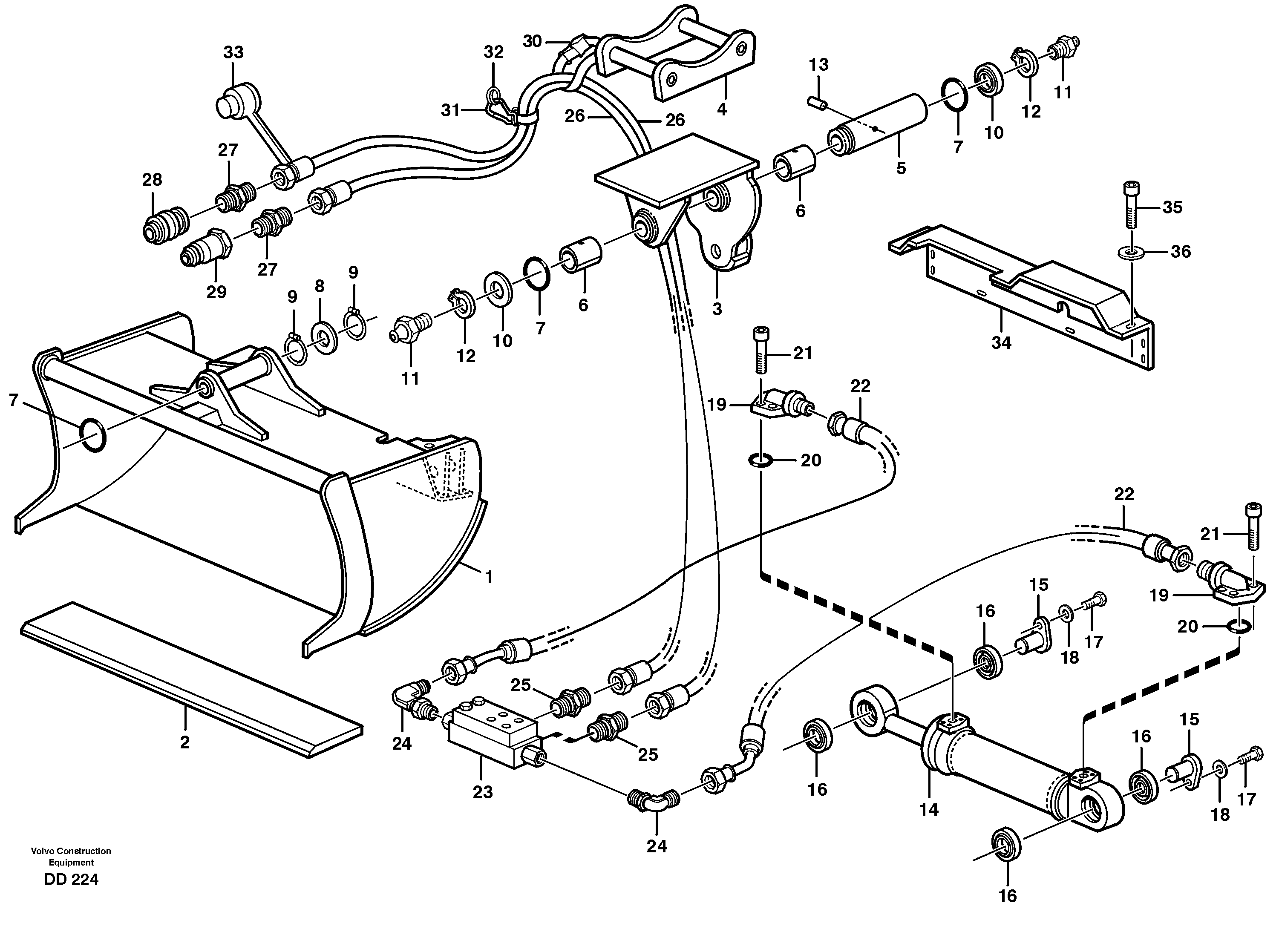 Planing bucket EL70 — volvo parts diagram