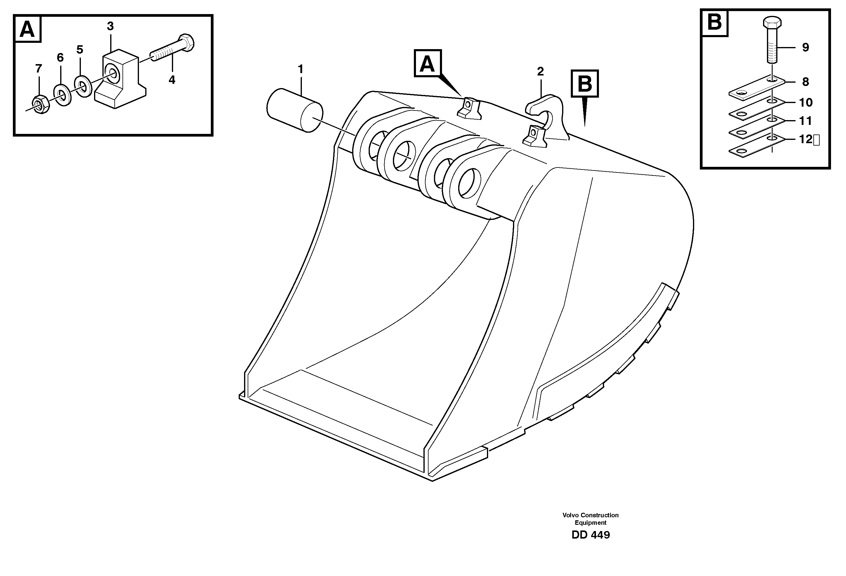 Buckets for quickfit, S1 - S2 14235068 — volvo parts diagram