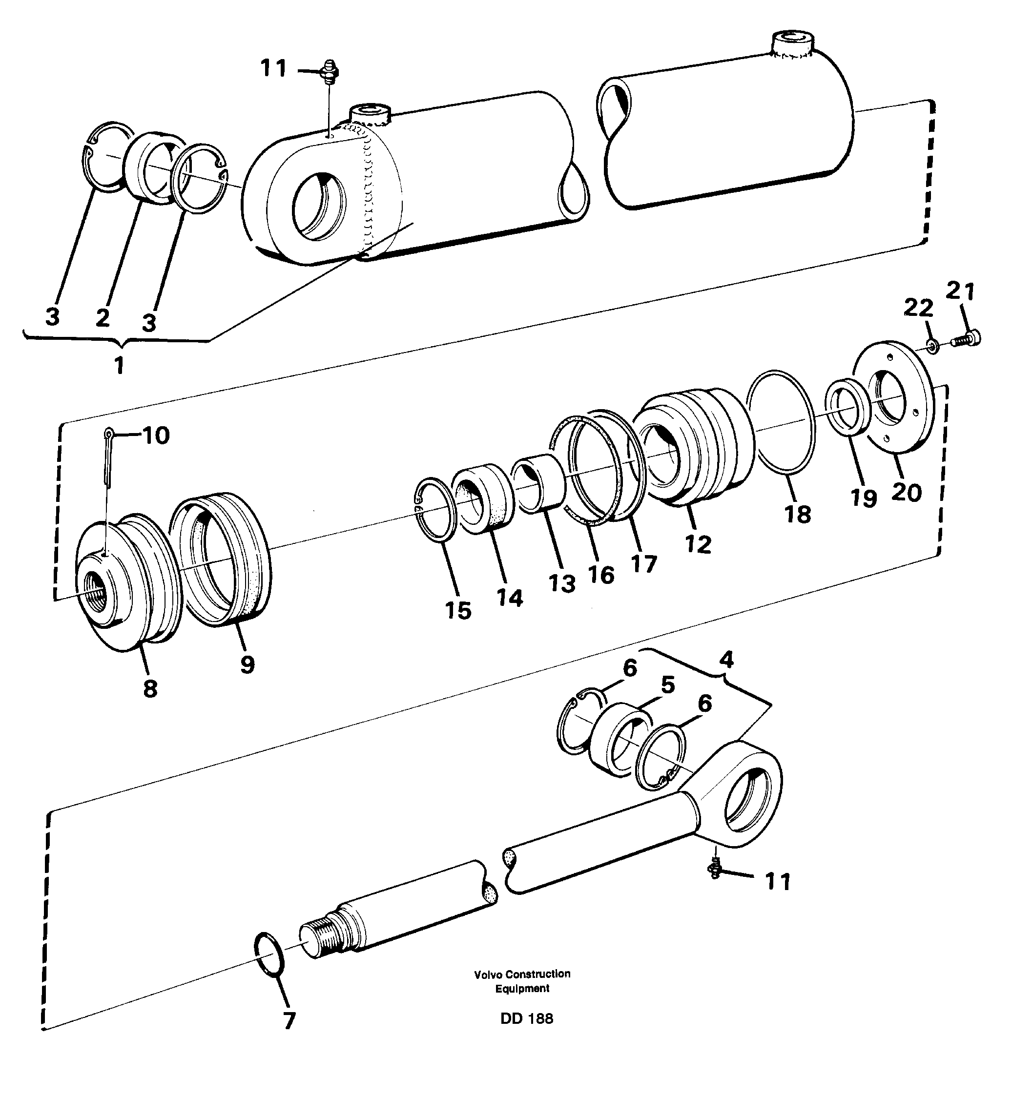 Hydraulic cylinder — volvo parts diagram