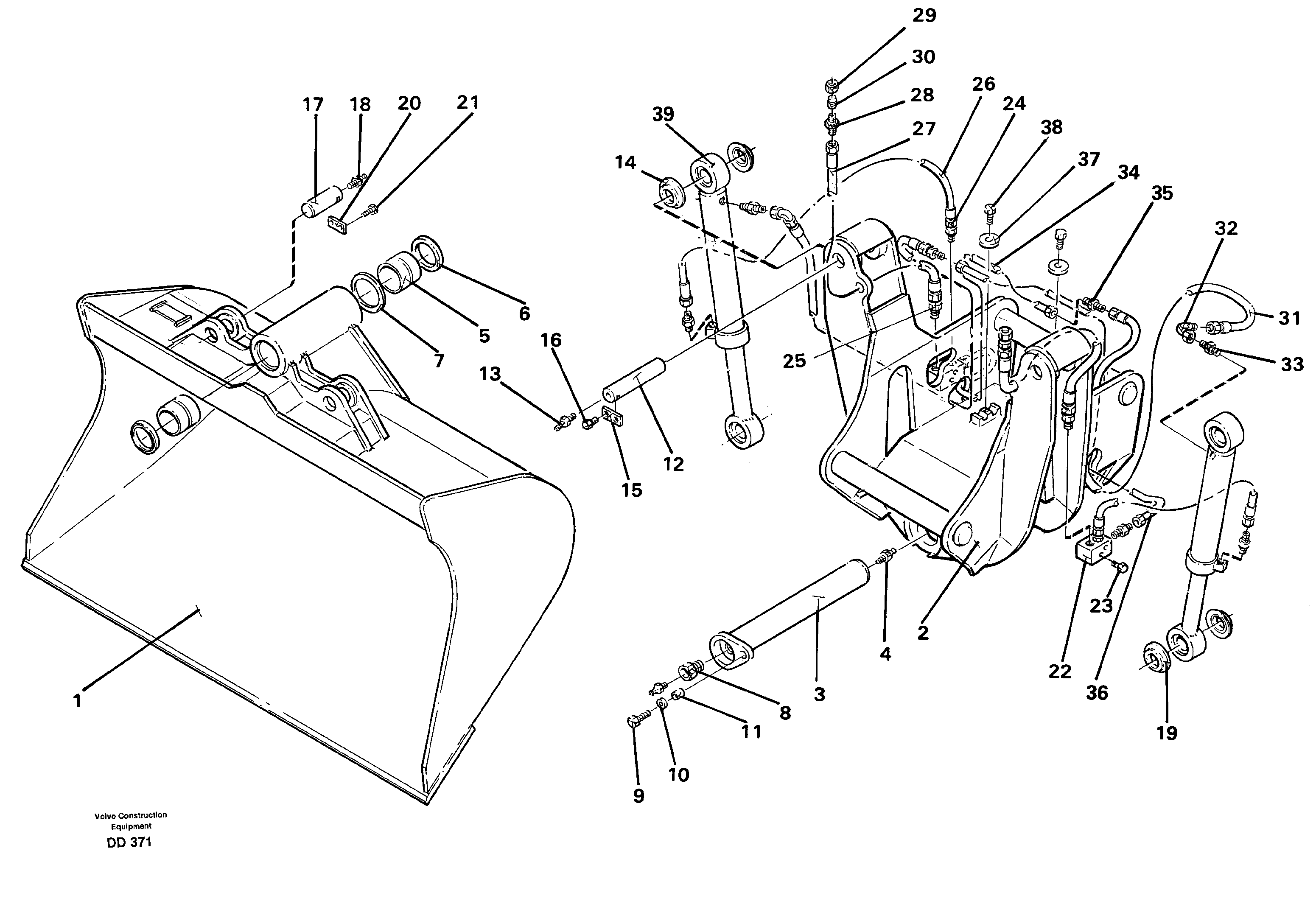 Articulated slope bucket 14258646 — volvo parts diagram