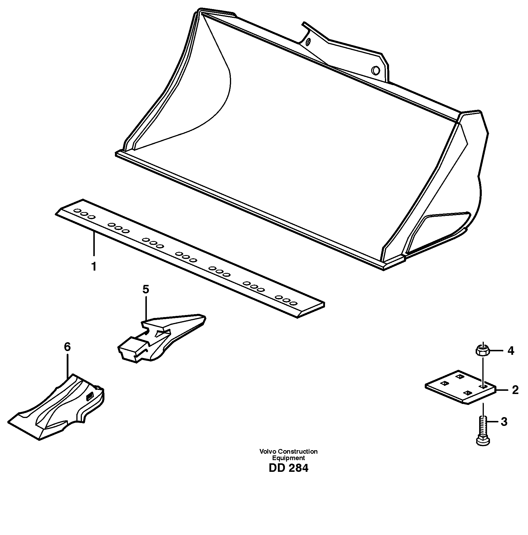 Bucket, straight with teeth L70D — volvo parts diagram