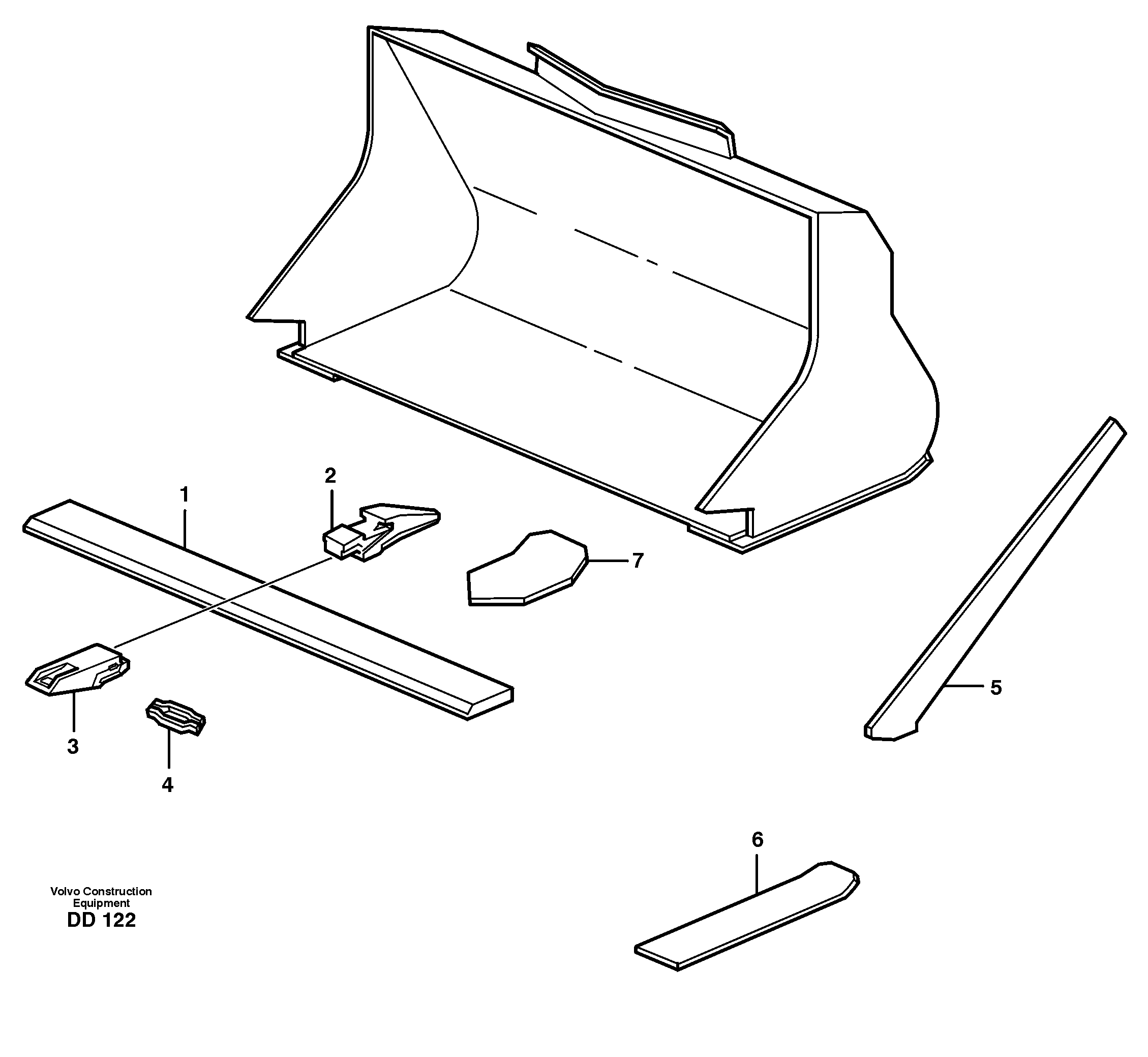 Bucket, straight with teeth L90C — volvo parts diagram