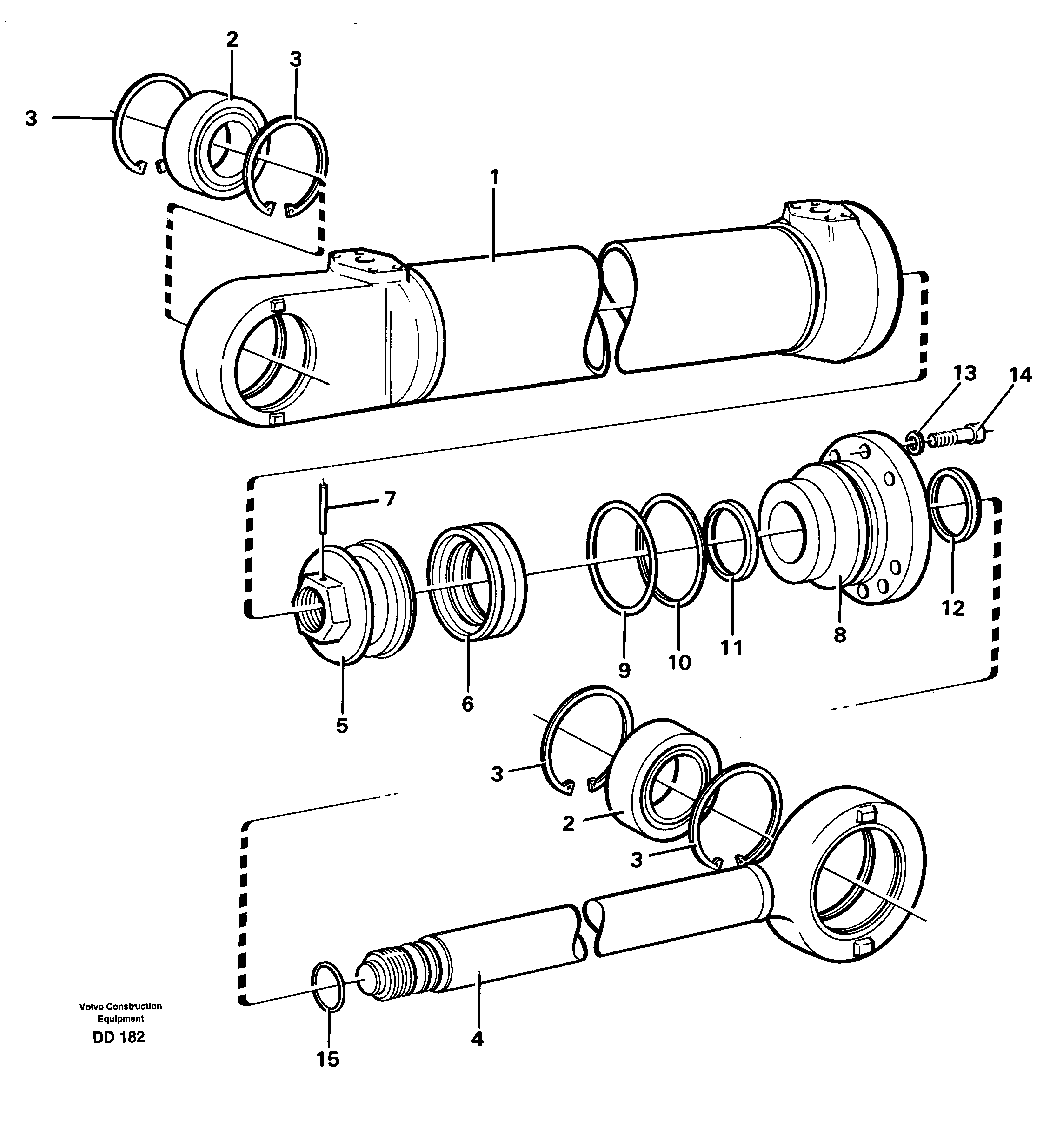 Hydraulic cylinder — volvo parts diagram