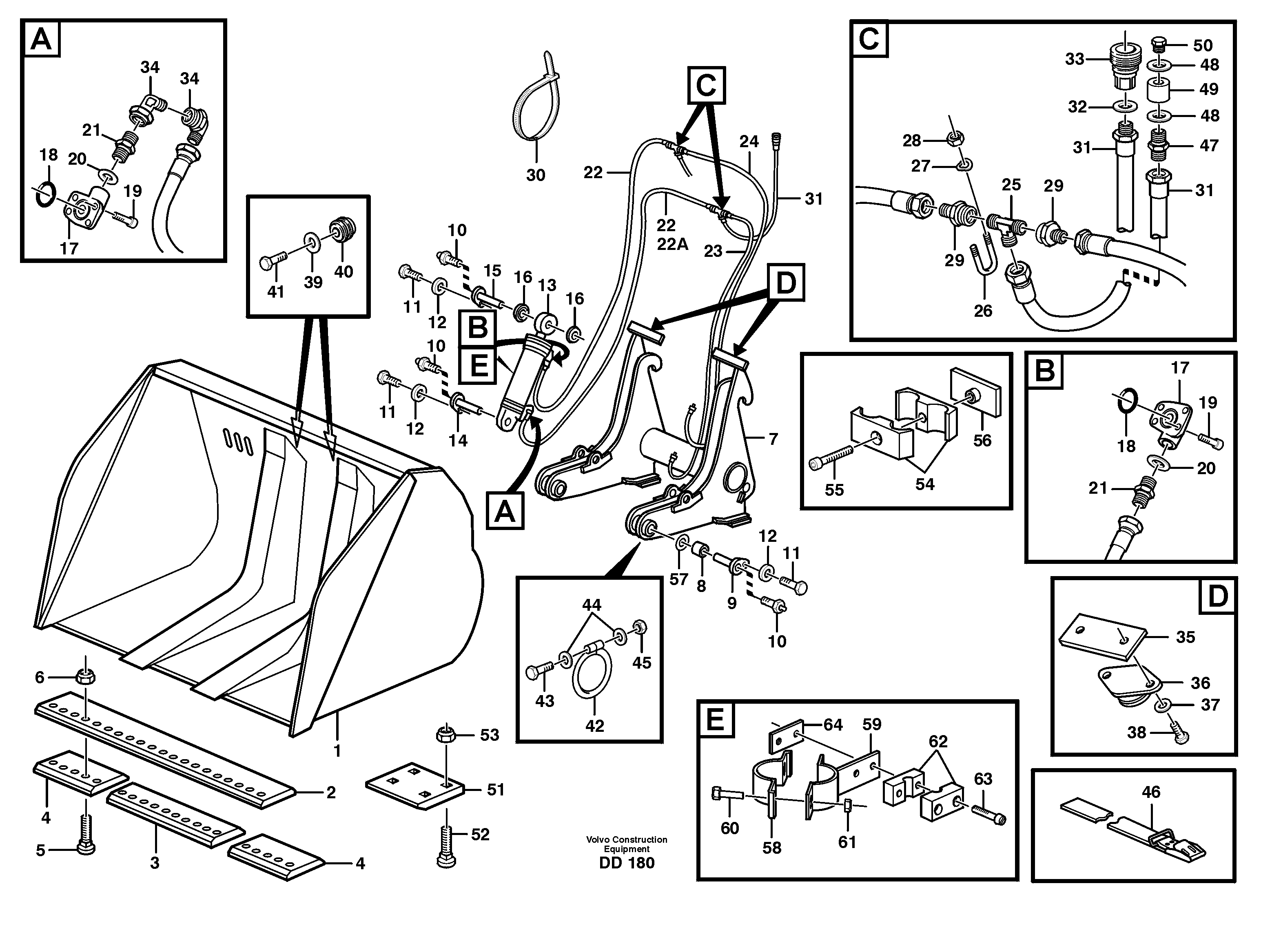 High-tipping bucket L220D, L220E — volvo parts diagram