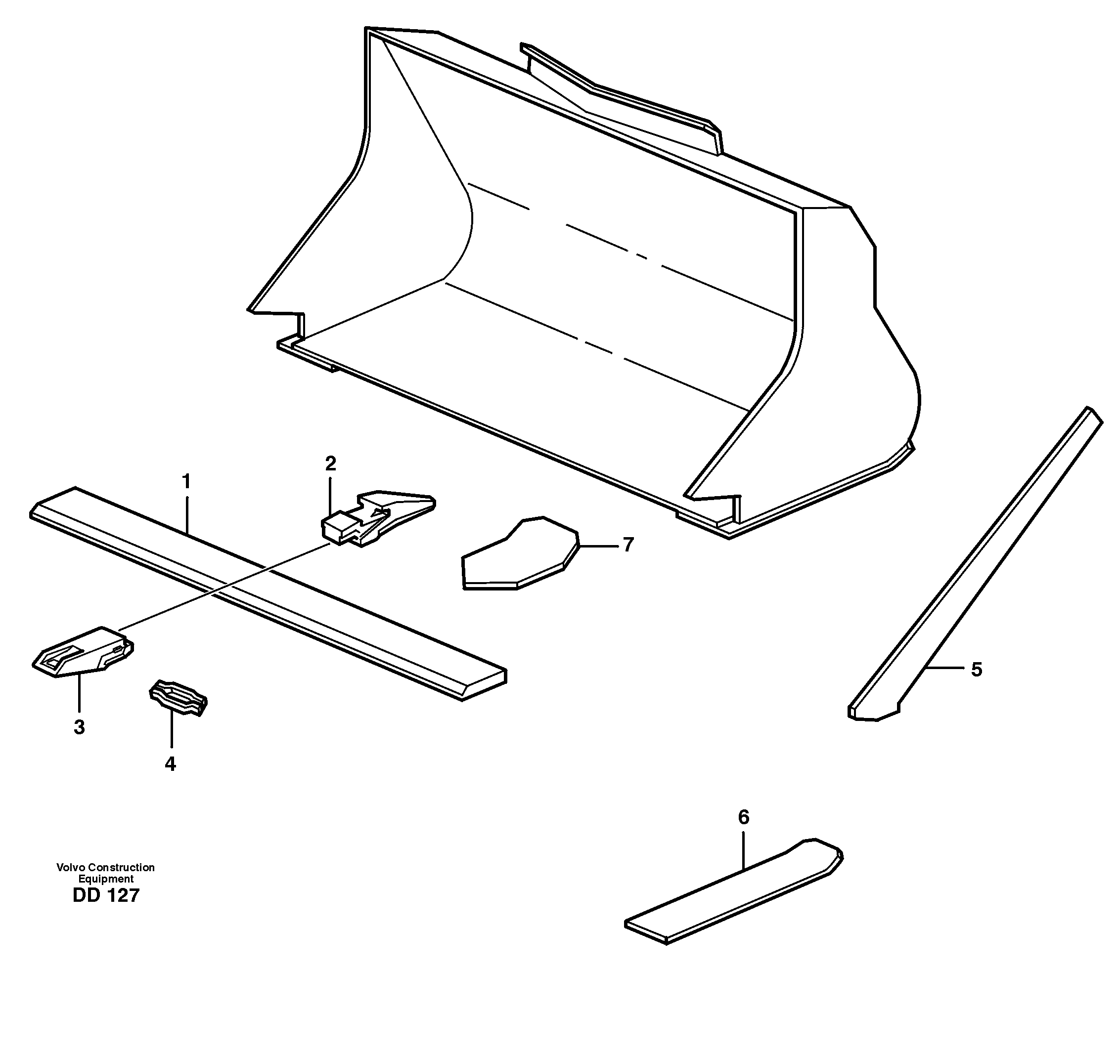 Bucket, straight with teeth L150, L150C — volvo parts diagram