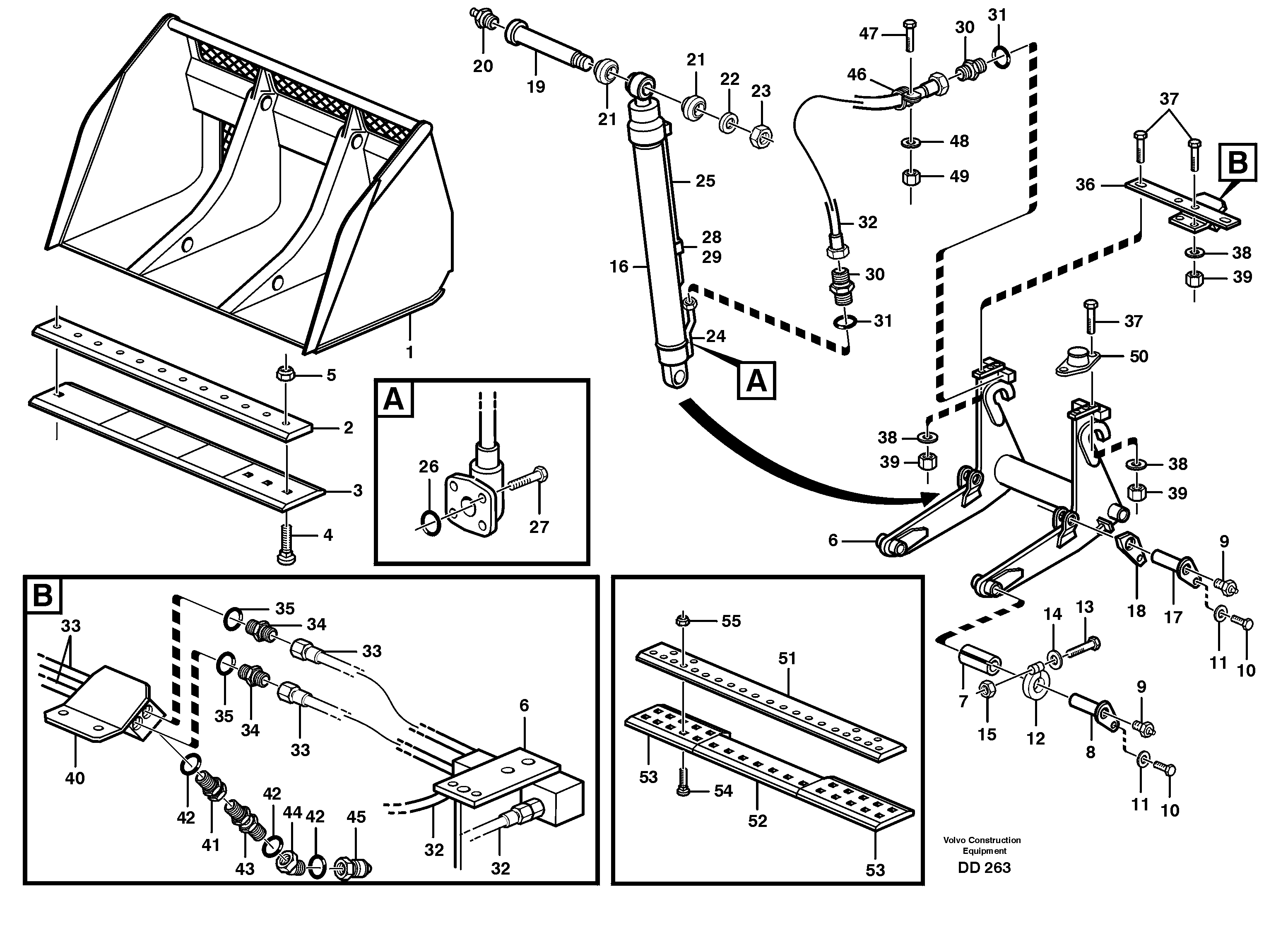 High-tipping bucket L160 — volvo parts diagram