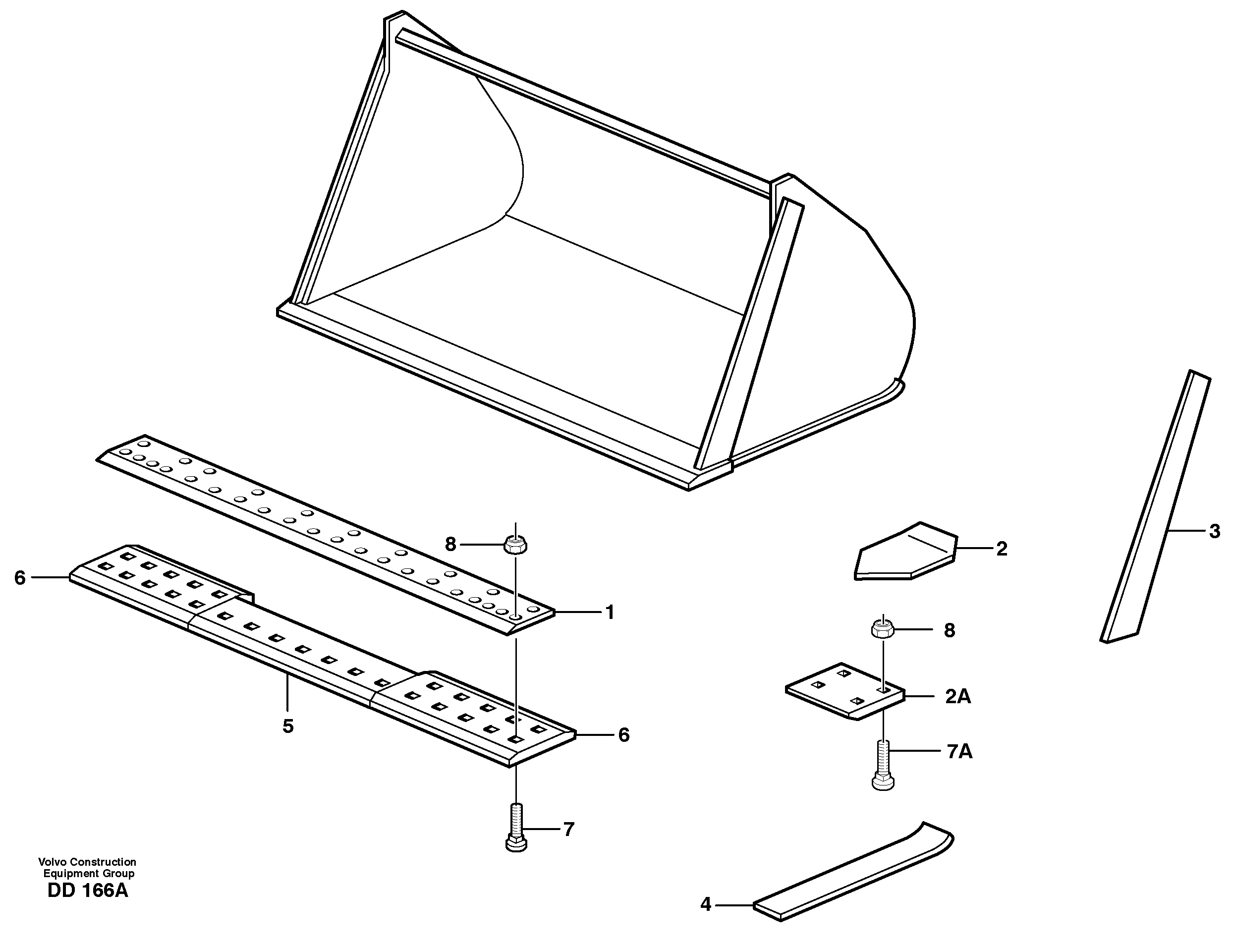 Light materials bucket L60E — volvo parts diagram