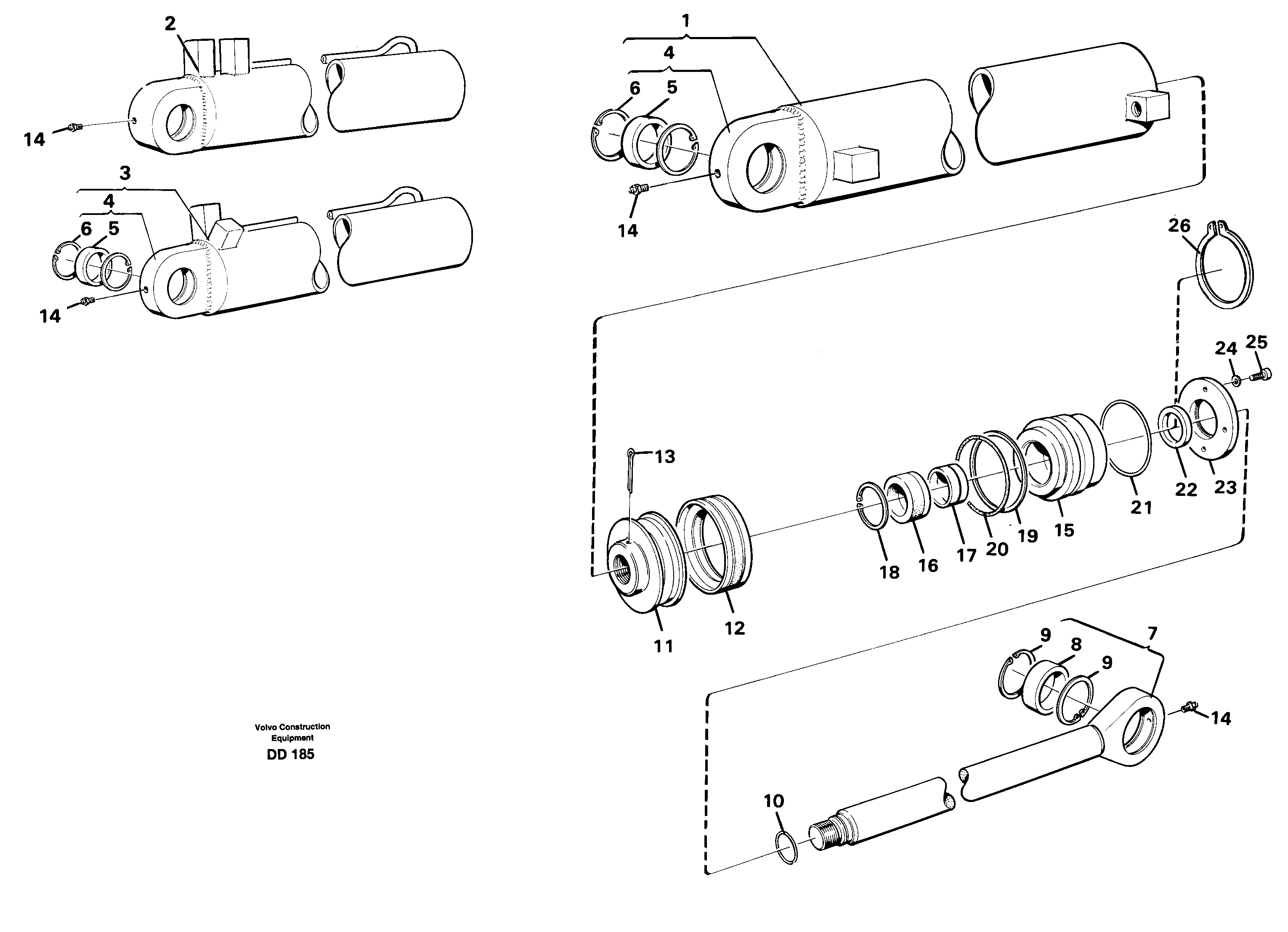 Hydraulic cylinder — volvo parts diagram