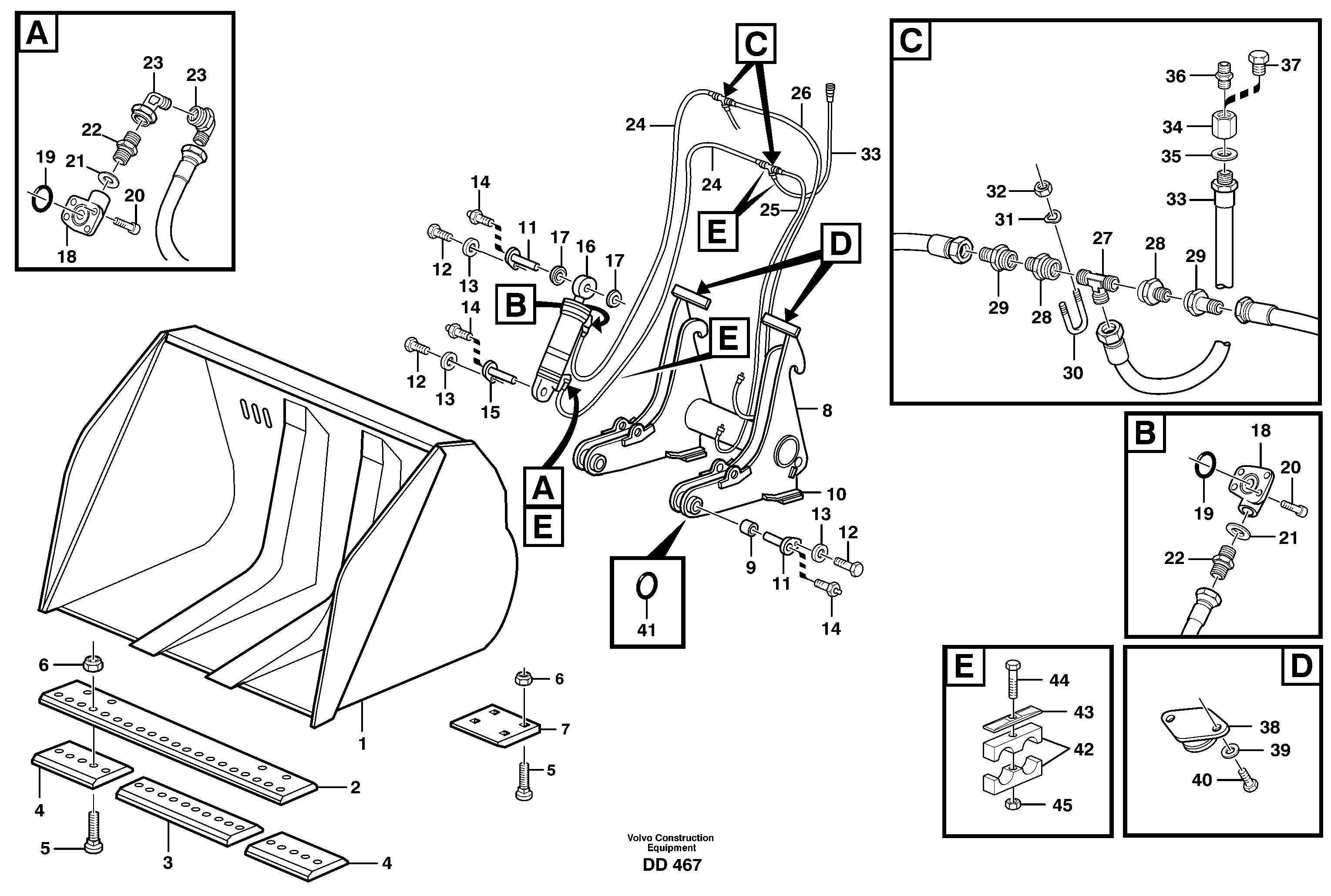 High-tipping bucket L70B, L70C, L70D — volvo parts diagram