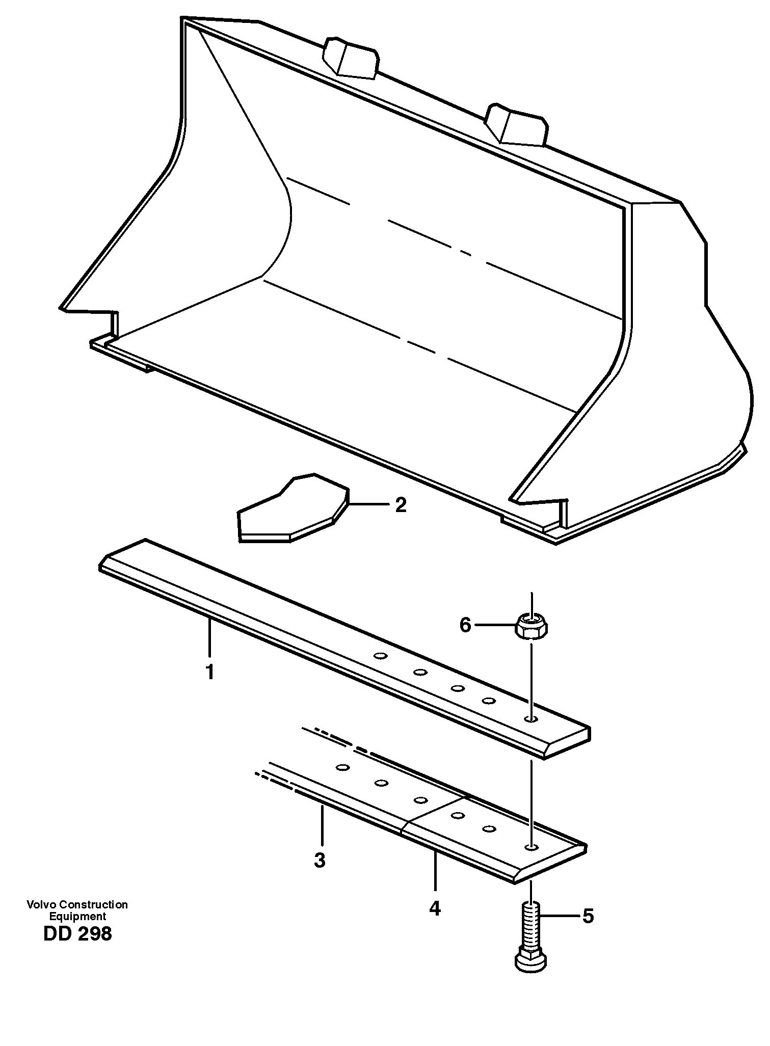Bucket, straight lip without teeth L90C — volvo parts diagram