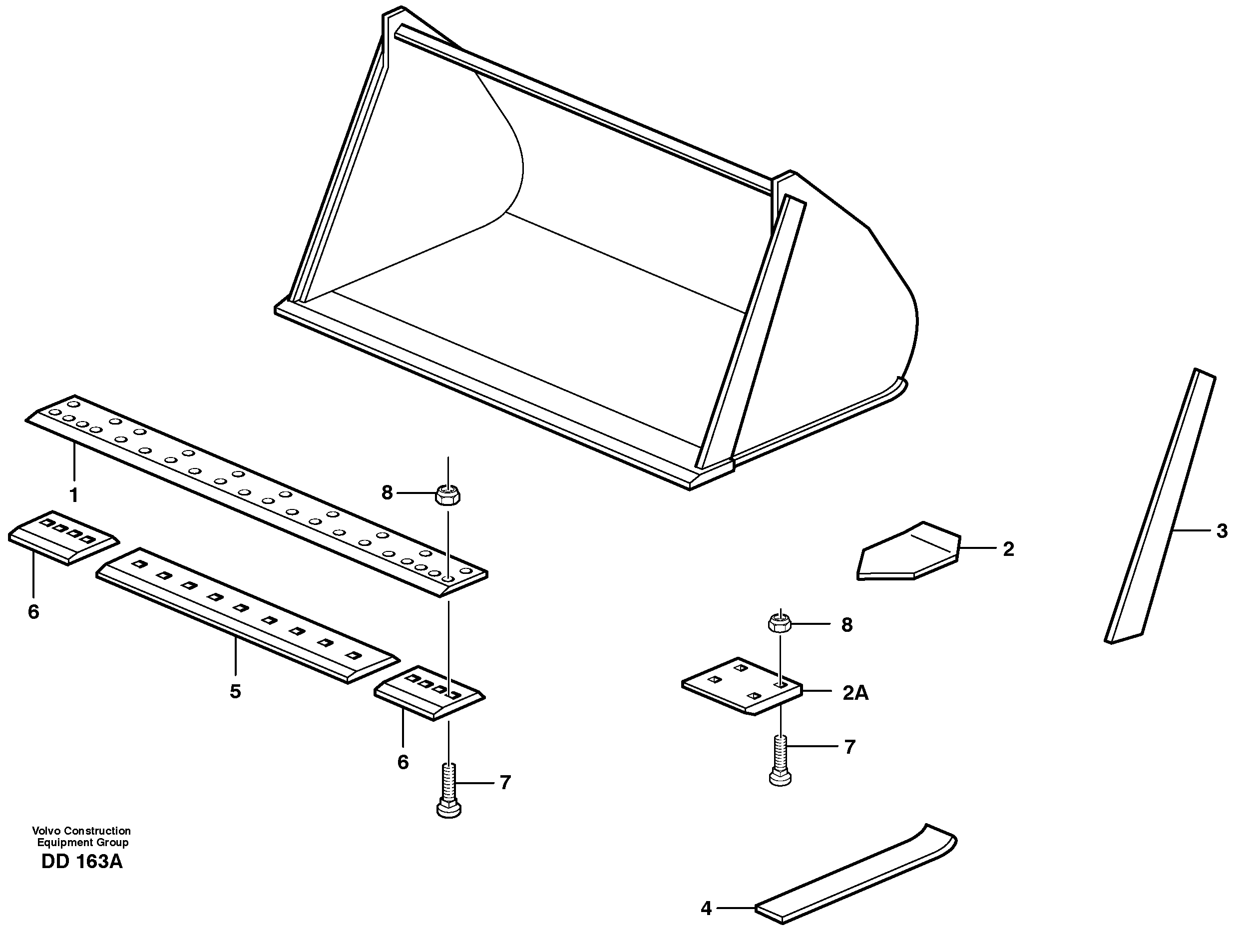 Light materials bucket L50B, L50C, L50D, L50E — volvo parts diagram