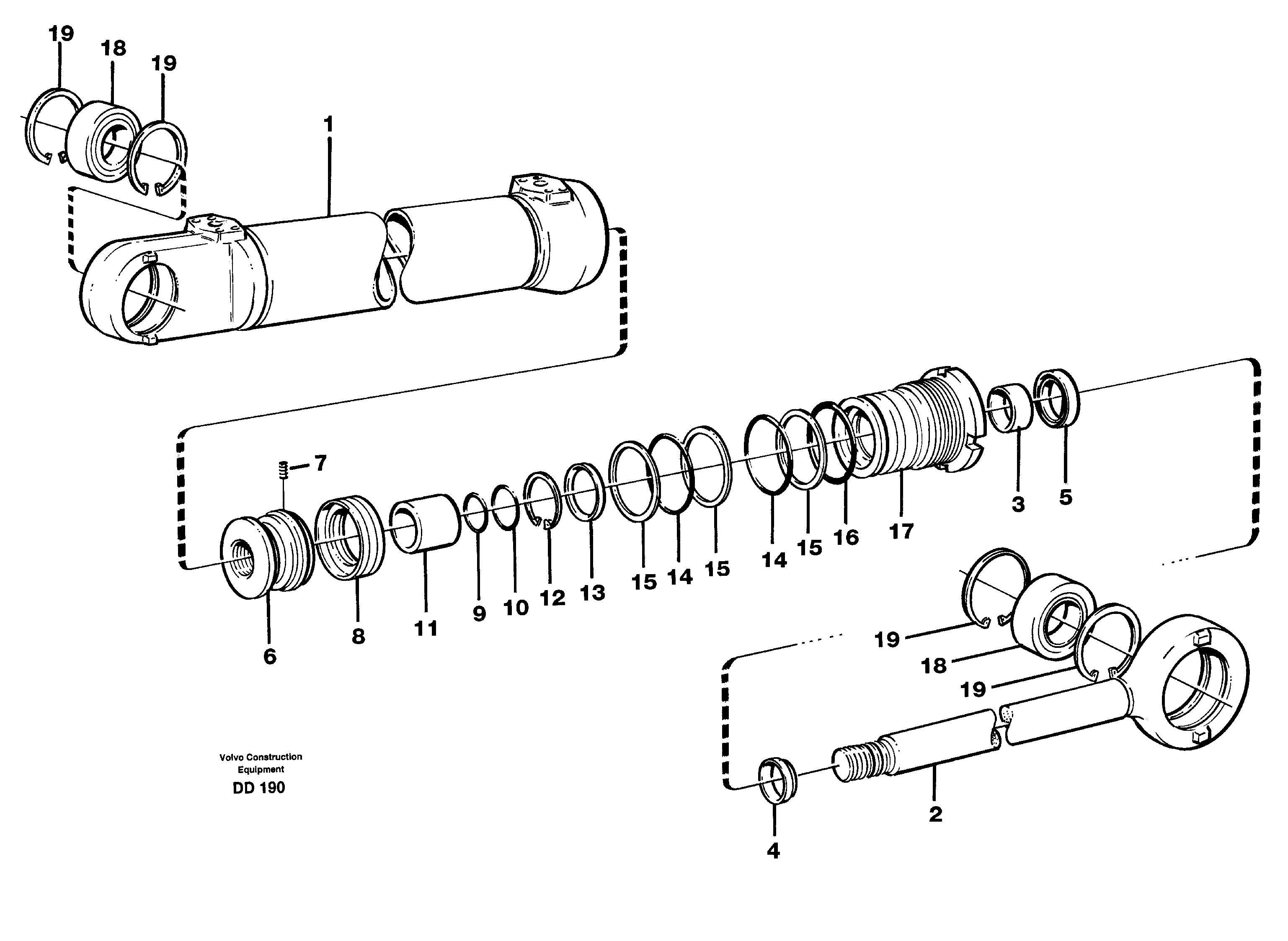 Hydraulic cylinder — volvo parts diagram