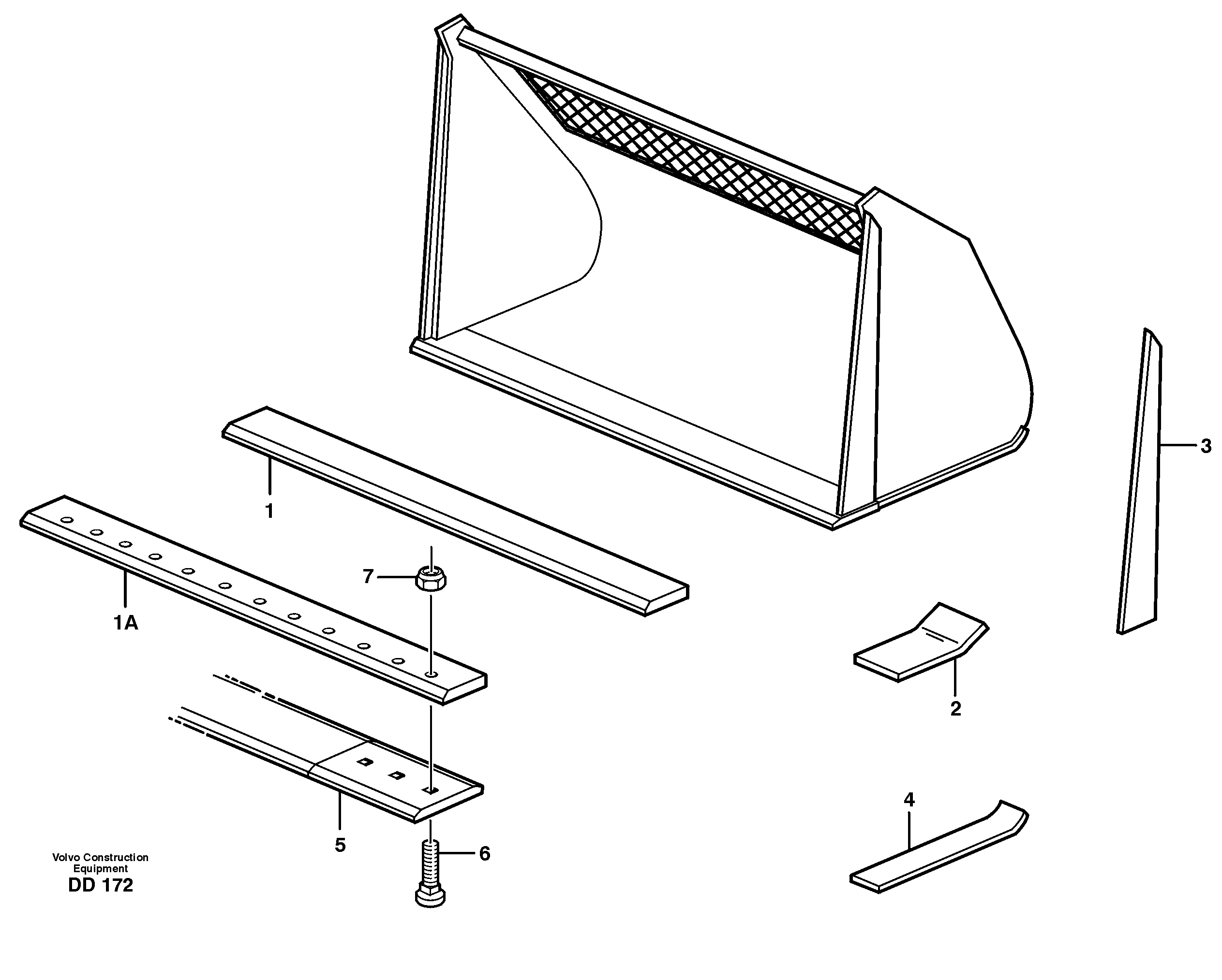 Light materials bucket EL70 — volvo parts diagram