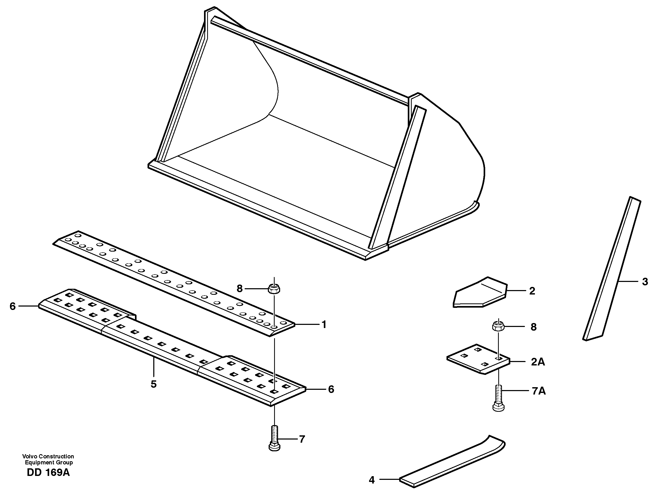 Light materials bucket L180E — volvo parts diagram