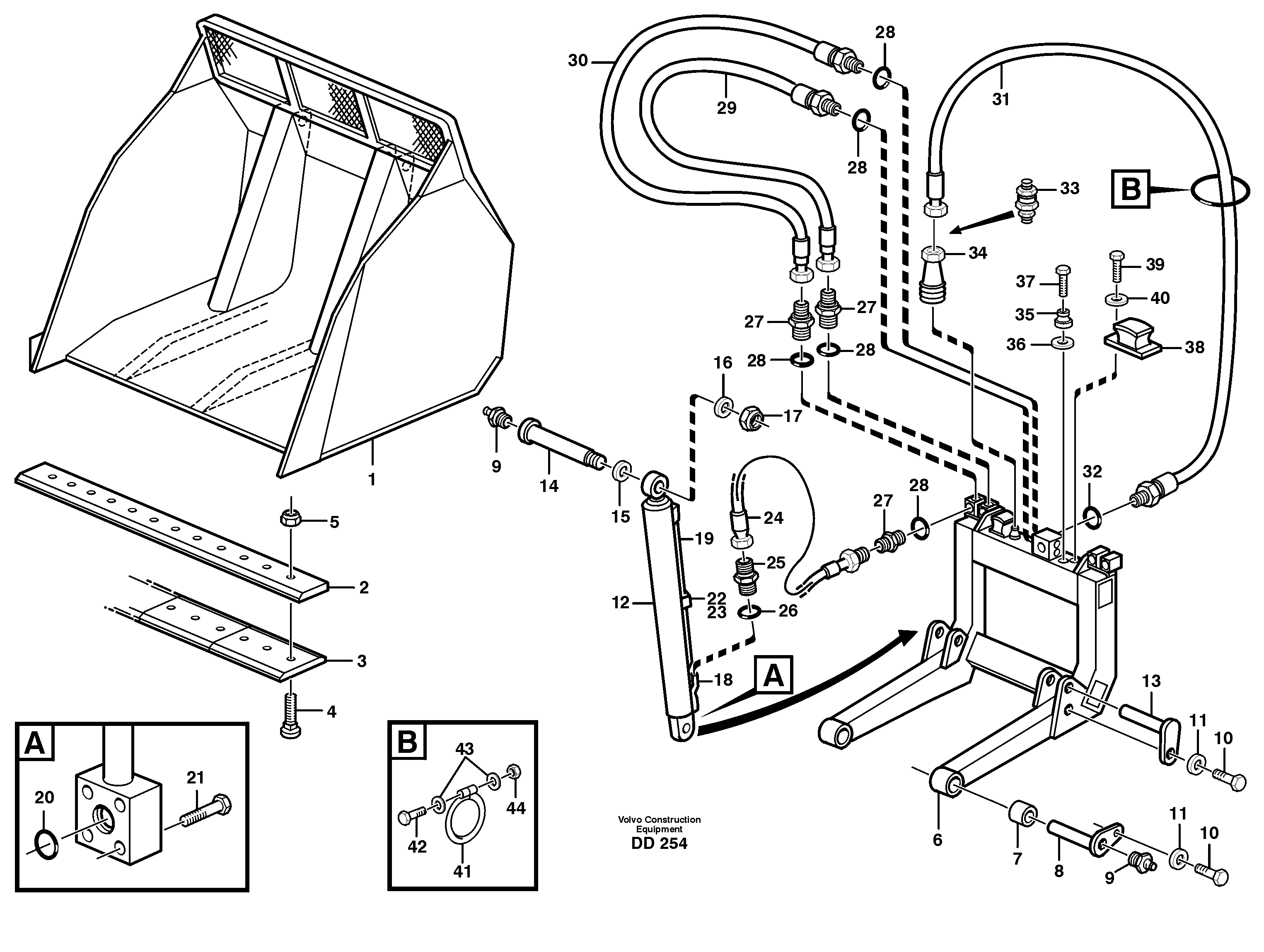 High-tipping bucket L90, L90B — volvo parts diagram