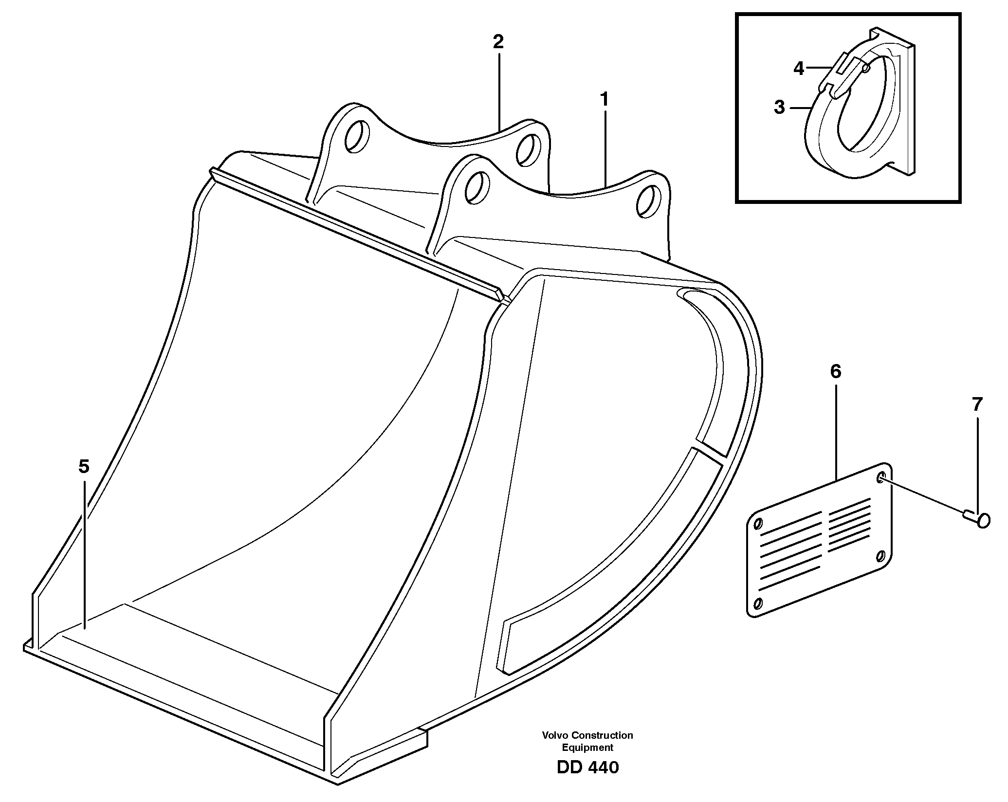 Buckets, direct fitting 14343982, 14343986, 14343991, 14343996 — volvo parts diagram