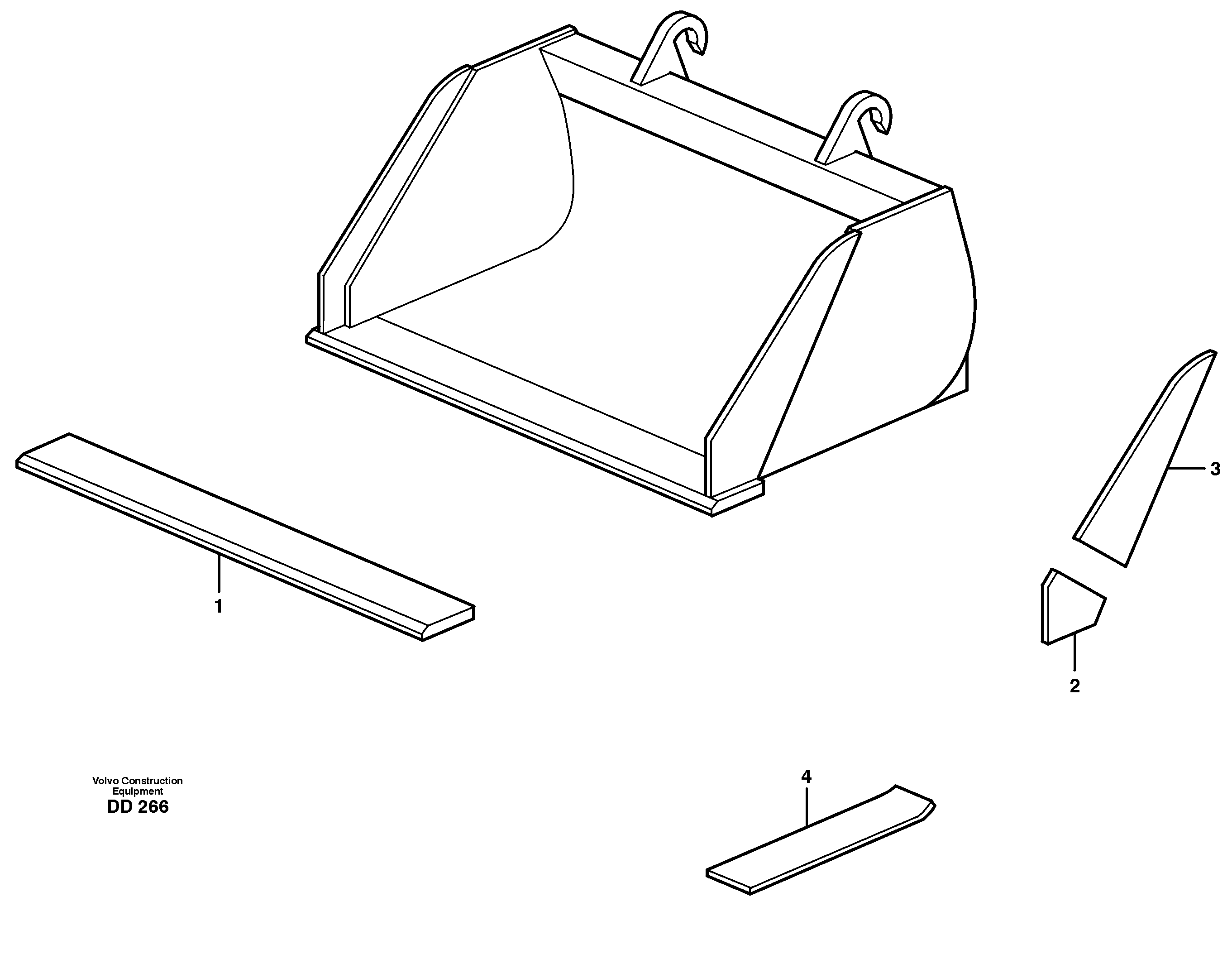 Planing bucket L50, L70 — volvo parts diagram
