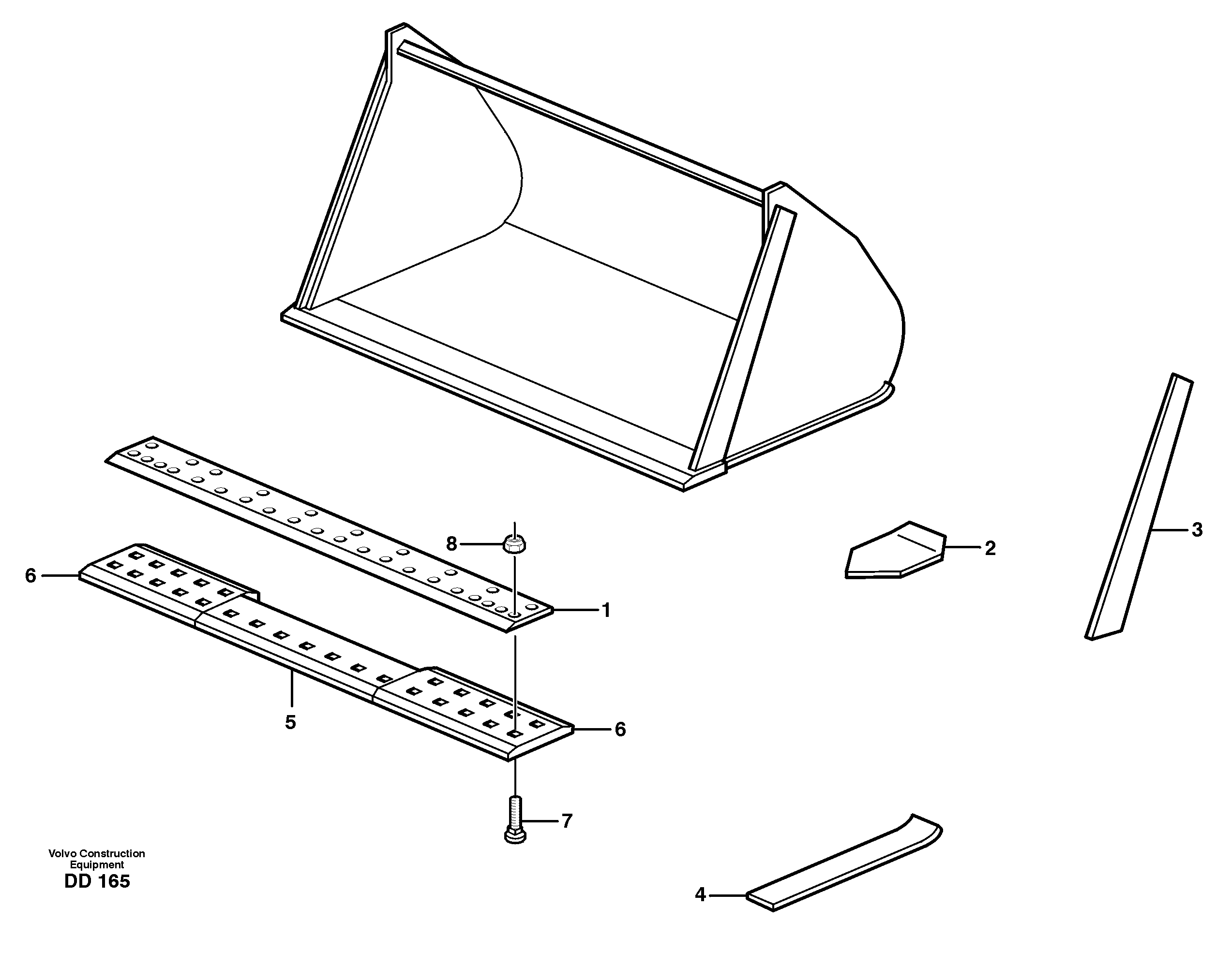 Light materials bucket L70 — volvo parts diagram