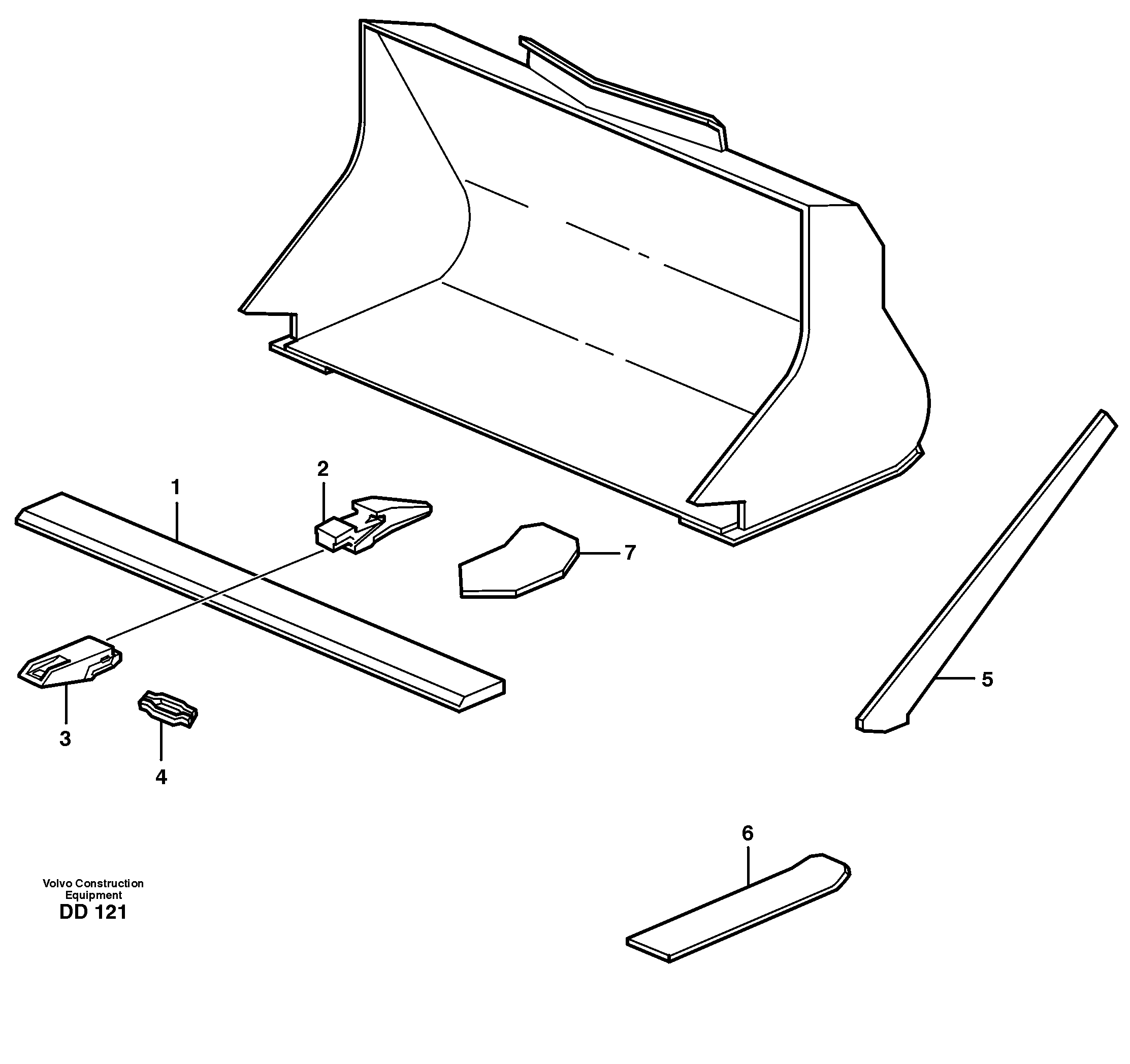 Bucket, straight with teeth L90C — volvo parts diagram